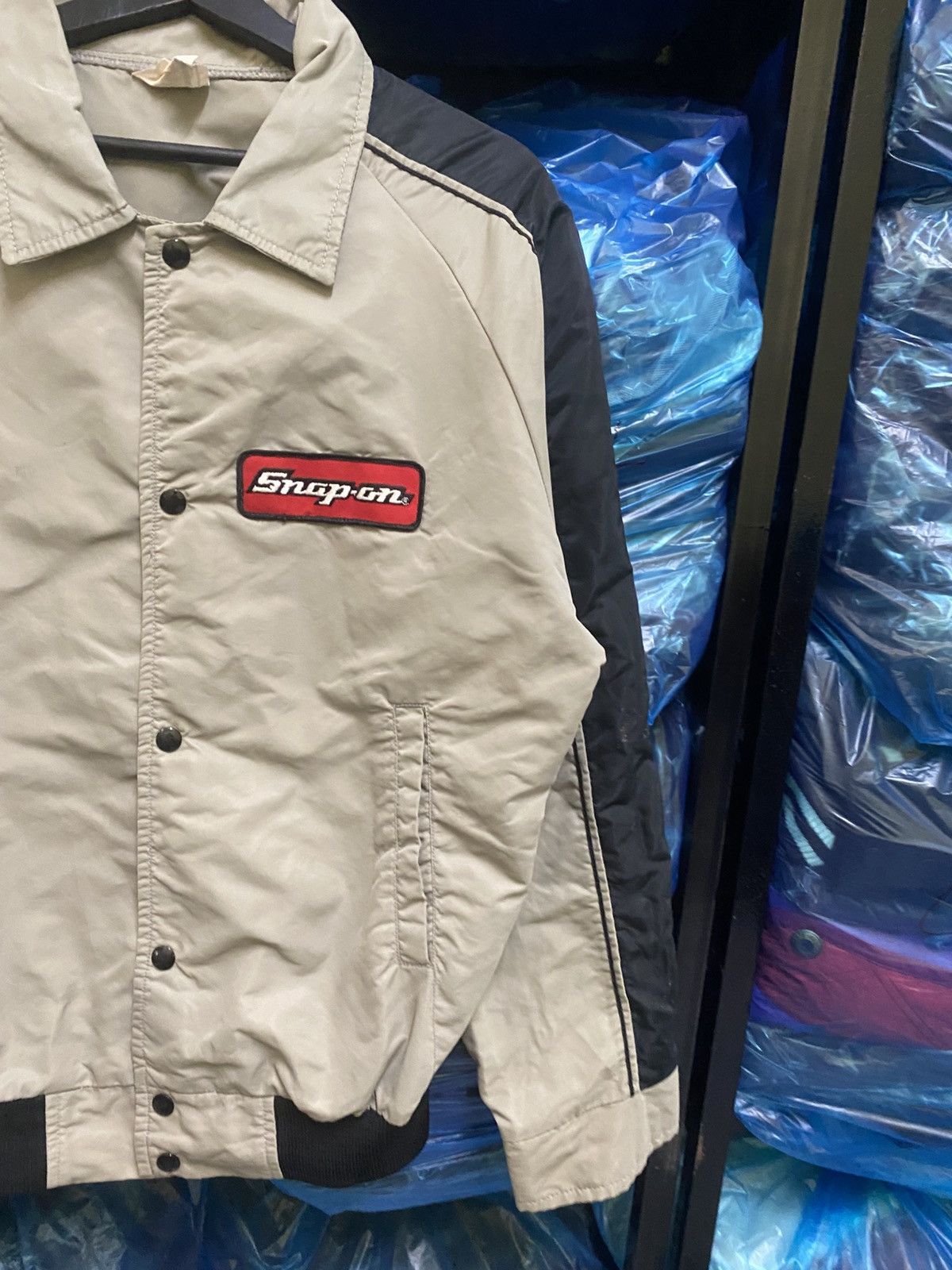 Vintage Vintage Snap-on Racing Style Beige and Black Nylon Jacket Size US L / EU 52-54 / 3 - 4 Thumbnail
