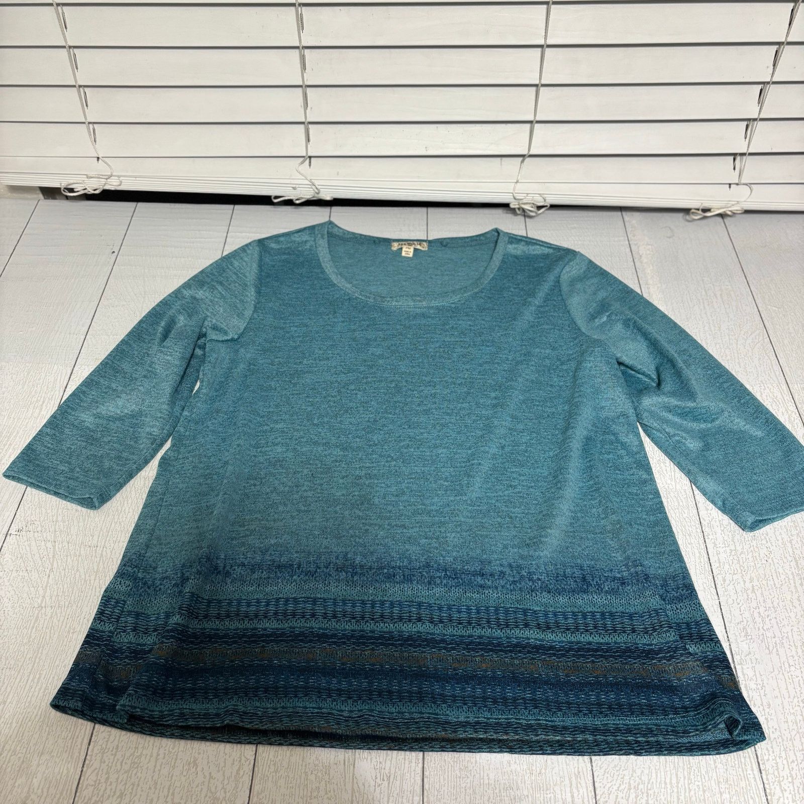 Other One World Blue Knit Top with Scarf Size PM Size M / US 6-8 / IT 42-44 - 3 Thumbnail
