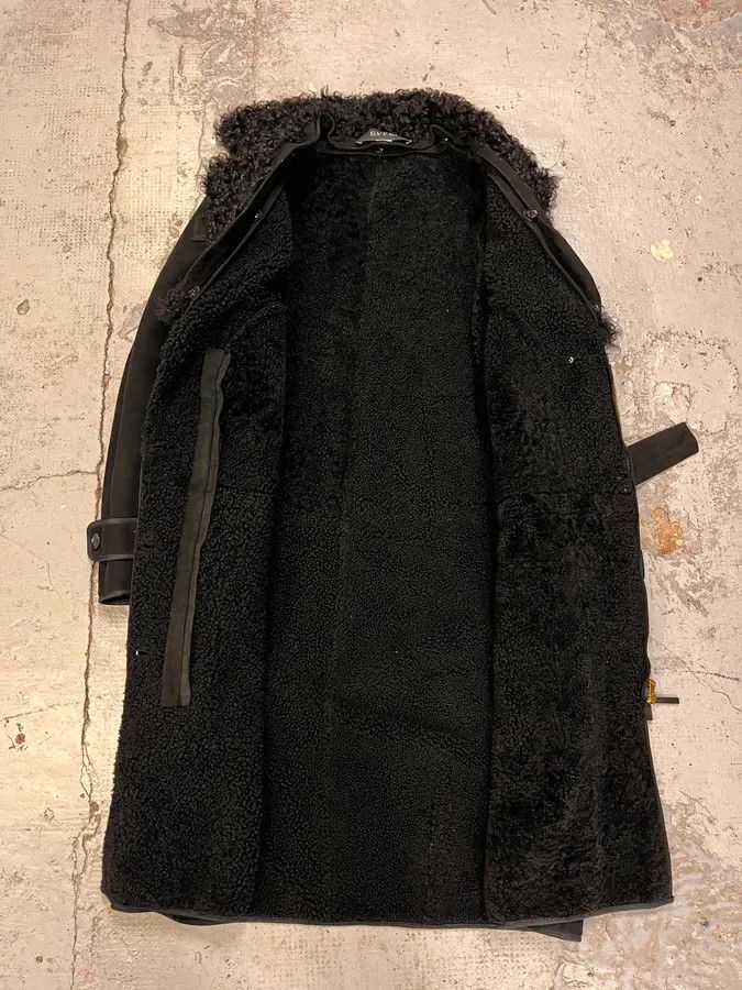 Gucci 2000s Gucci Black Shearling Leather Belted Trench Coat Size XS / US 0-2 / IT 36-38 - 9 Thumbnail