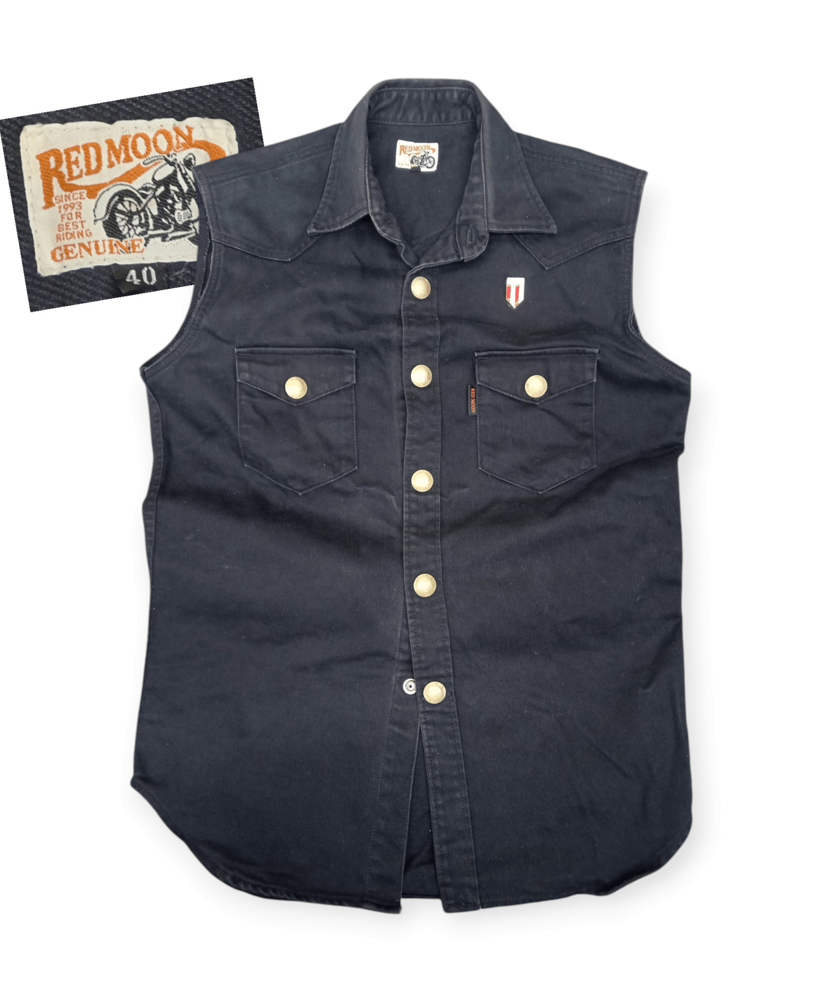 Redmoon Vintage Redmoon Codroy Denim Navy Blue Motorcycle Jacket Size US M / EU 48-50 / 2 - 1 Thumbnail