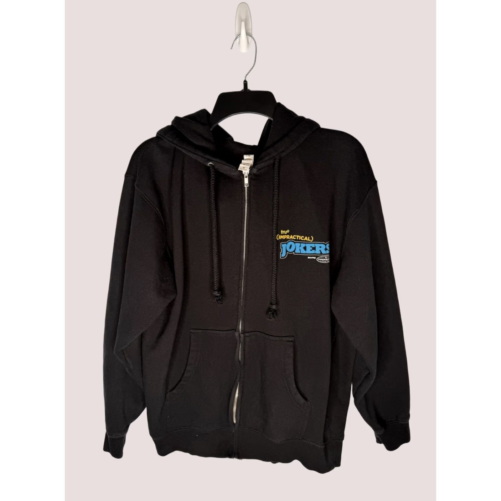 Vintage Impractical Jokers Black Caricature Logo Full Zip Hoodie Sweatshirt M Black Cotton Logo Zipper Mens Hooded Sweatshirt Size US M / EU 48-50 / 2 - 1 Thumbnail
