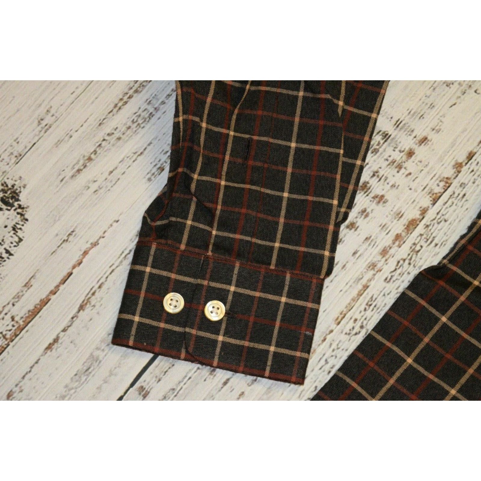 Orvis VINTAGE Orvis Shirt Plaid Flannel Button-Front Shirt M Regular 100% Cotton Beige Blue Plaid Checks Mens Size US L / EU 52-54 / 3 - 3 Thumbnail