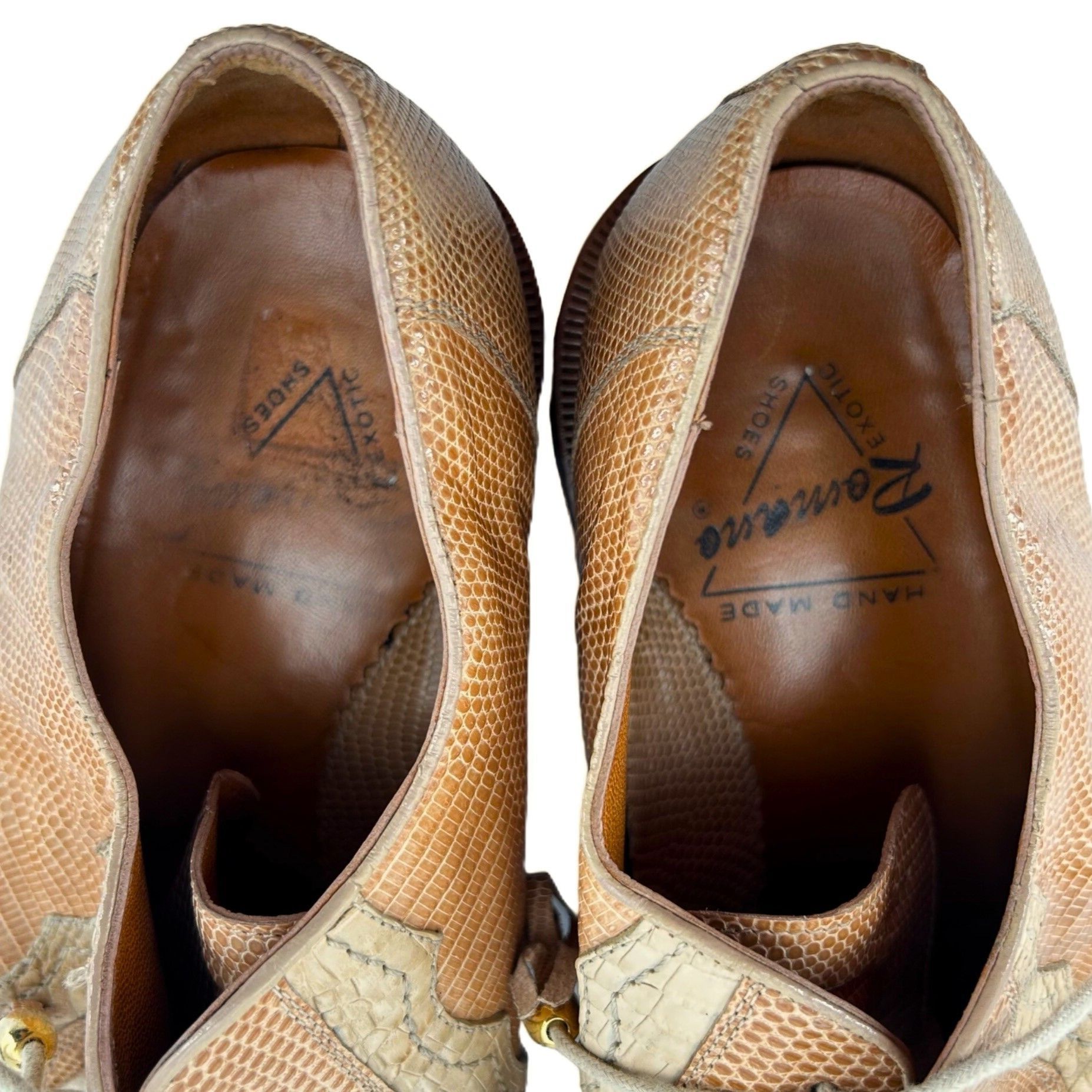 Other Exotic Alligator Lizard Dress Shoes Romana Men's 9 Tan Beige Size US 9 / EU 42 - 5 Thumbnail