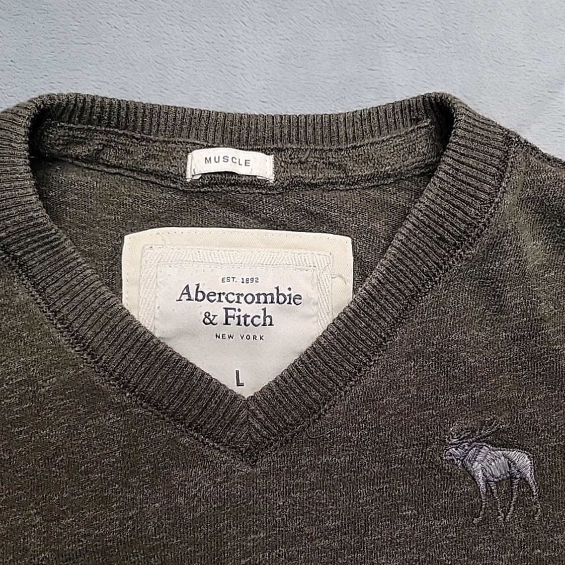 Abercrombie & Fitch VINTAGE Abercrombie & Fitch Sweater Mens L Green Long Sleeve Moose Muscle 90s Y2K Shirt Mens Size L / US 10 / IT 46 - 2 Thumbnail