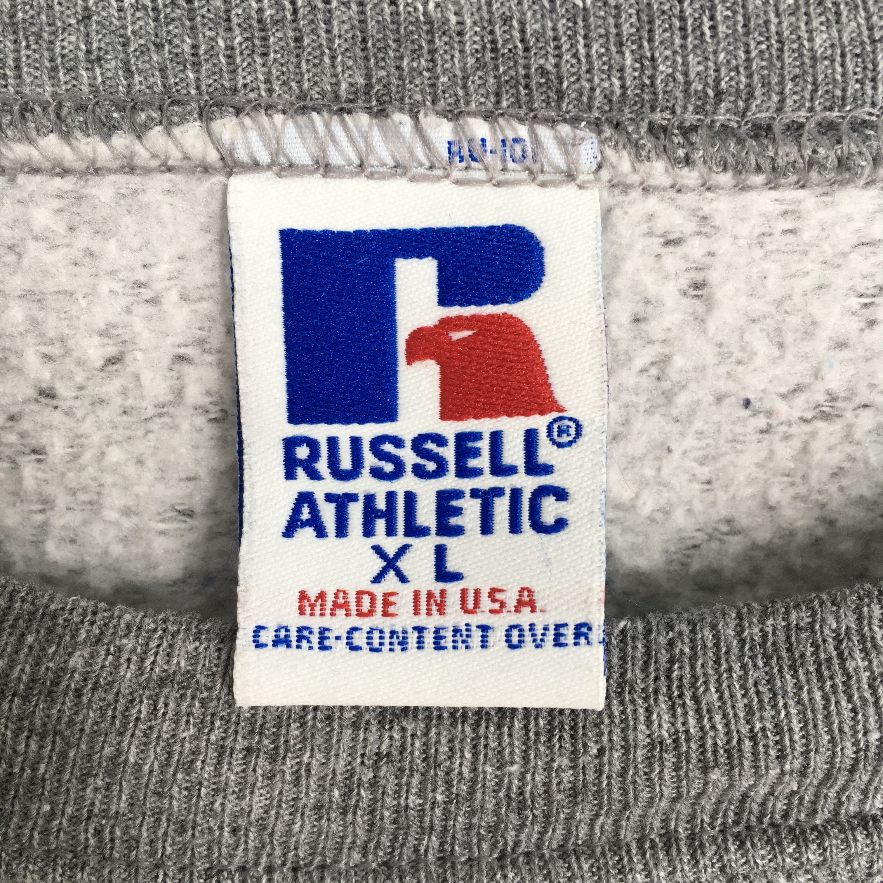 Russell Athletic Vintage 90s Russell Athletic Gray Plain Sweatshirt XL Size US XL / EU 56 / 4 - 4 Thumbnail