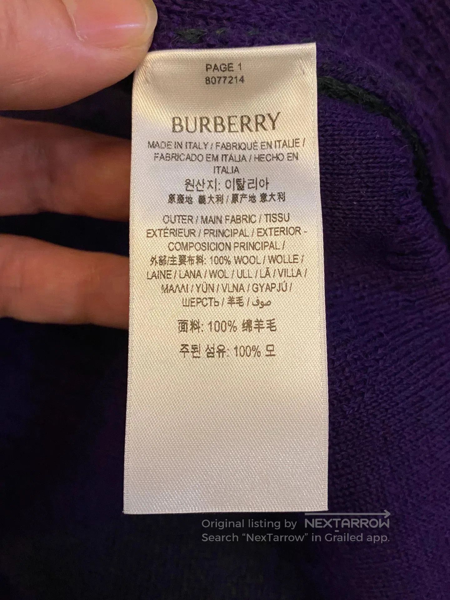Burberry Blue Argyle Pattern Long Sleeve Sweater. Size US M / EU 48-50 / 2 - 8 Thumbnail