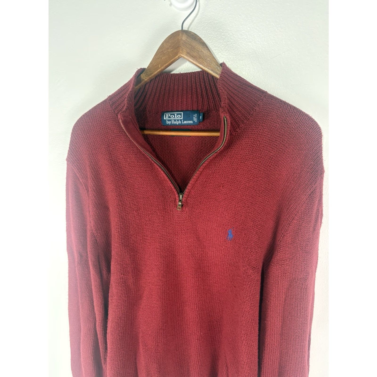 Polo Ralph Lauren VINTAGE Ralph Lauren Polo Sweater Men’s M Red Mock Neck Knit 90s Classic Preppy Fall/Winter Size US M / EU 48-50 / 2 - 2 Thumbnail