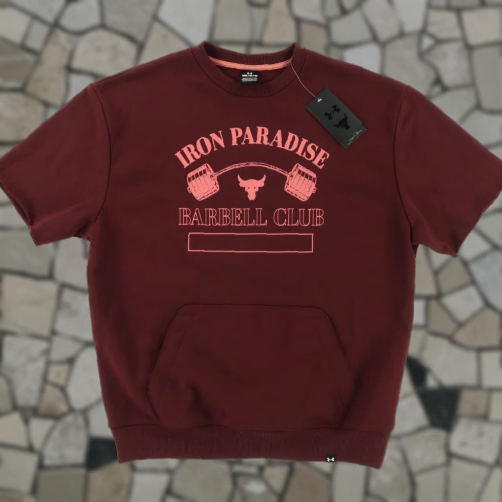 Under Armour Under Armour Iron Paradise Short Sleeve Sweatshirt Maroon Men's M Shirt Size US M / EU 48-50 / 2 - 1 Thumbnail