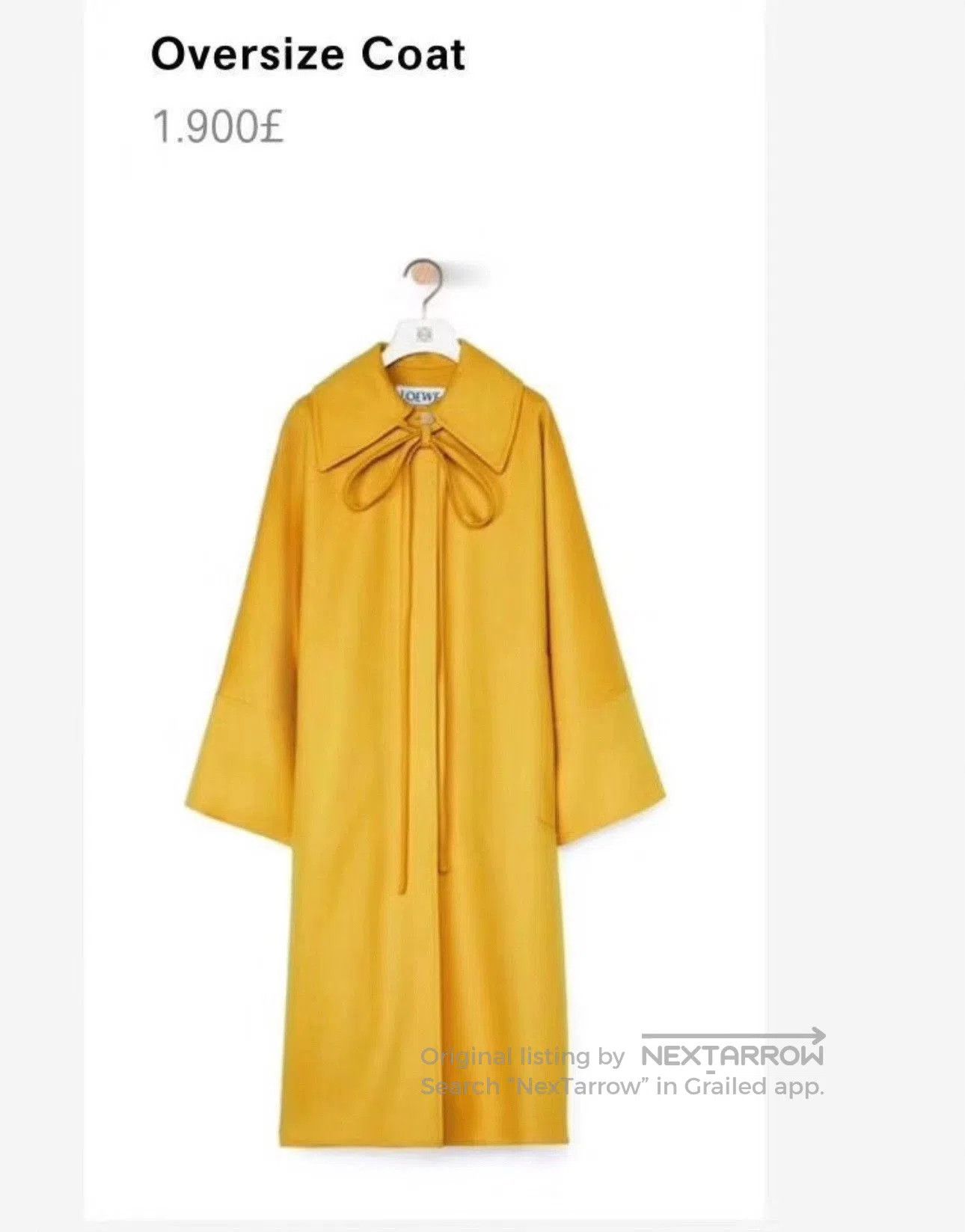 Loewe Loewe Yellow Cashmere Long Coat Jodie. Size XS / US 0-2 / IT 36-38 - 9 Thumbnail