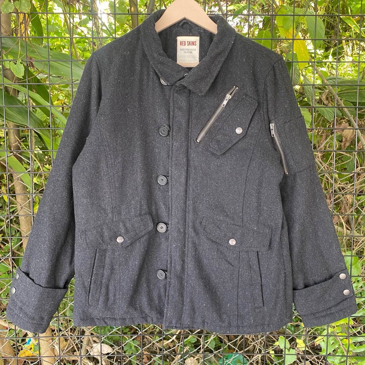 If Six Was Nine × Japanese Brand × NFL Red skins Punk style Multi Pocket Button Up Wool Size US M / EU 48-50 / 2 - 2 Thumbnail