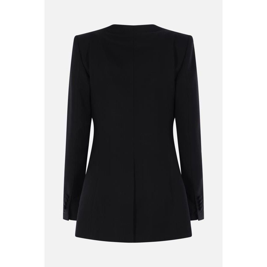 Tom Ford TOM FORD Black Collarless Wool/Silk Jacket New & Authentic ( Size M / US 6-8 / IT 42-44 - 2 Thumbnail