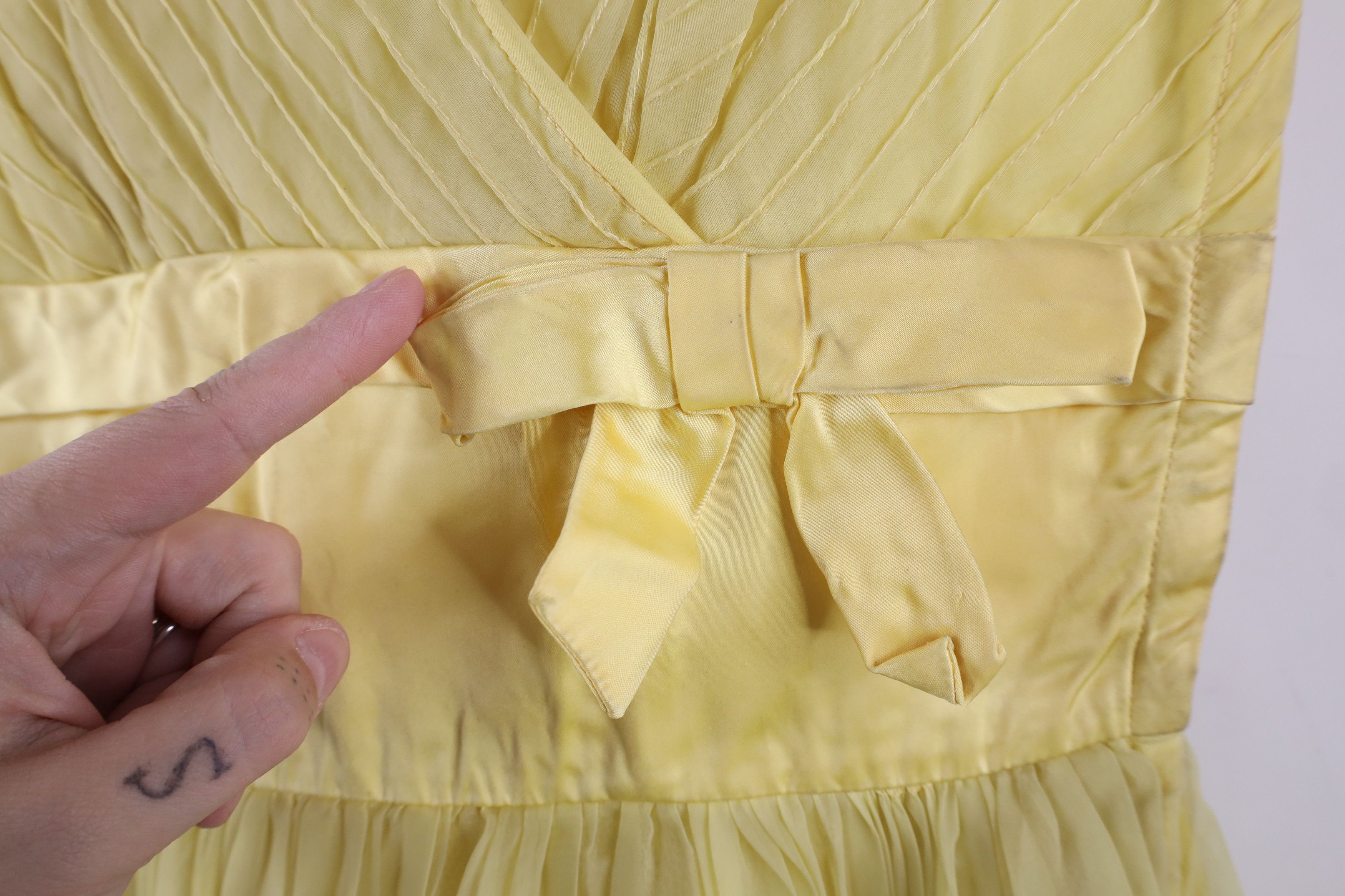 Vintage Vintage 50s Chiffon Cupcake Party Prom Dress Rockabilly Size S / US 4 / IT 40 - 5 Thumbnail