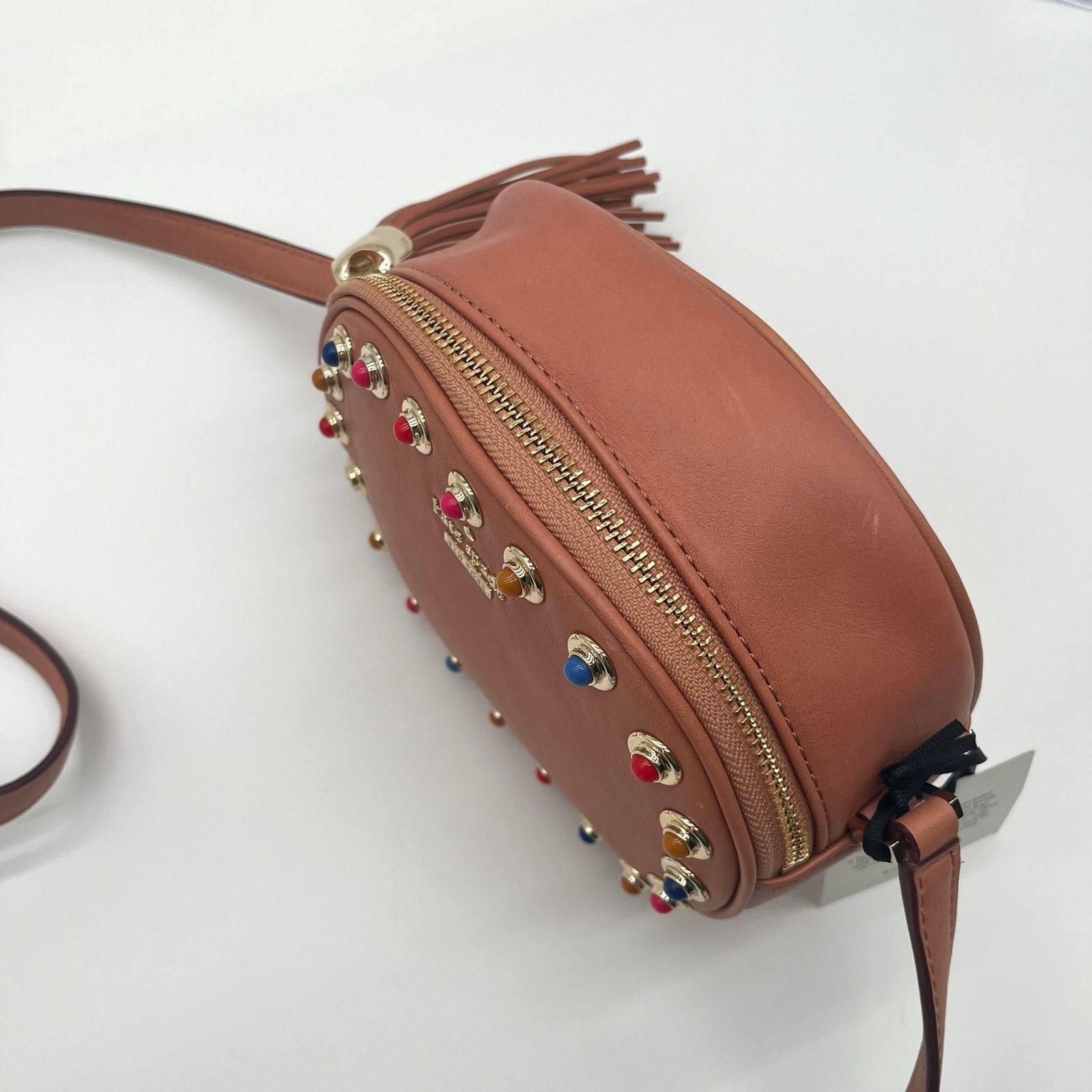 Kate Spade KATE SPADE NWT Leather Devoe Street Tinley, Brown w/ Studs Size ONE SIZE - 7 Thumbnail