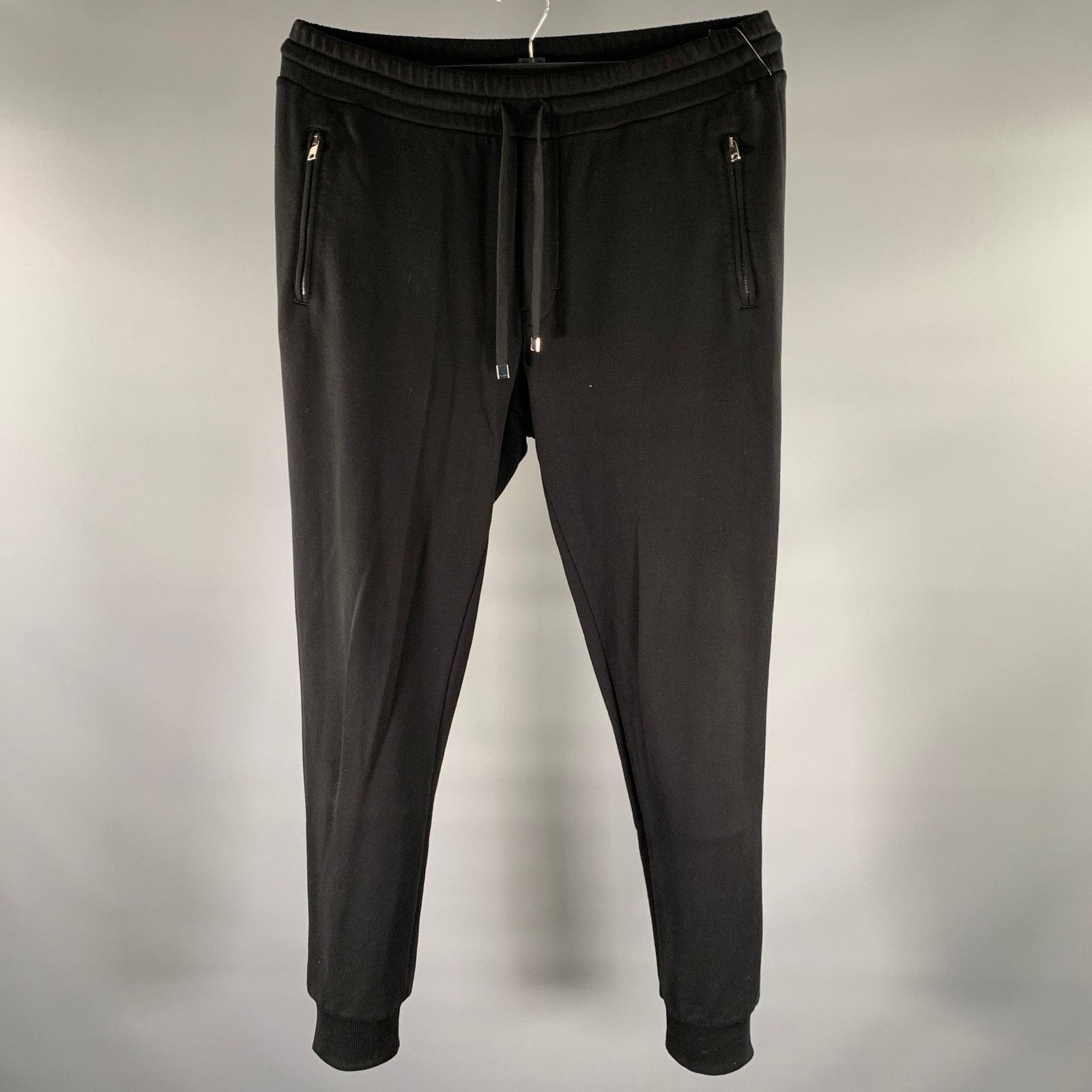 Dolce & Gabbana DOLCE & GABBANA Size 34 Black Cotton Joggers Casual Pants Size US 34 / EU 50 - 1 Thumbnail