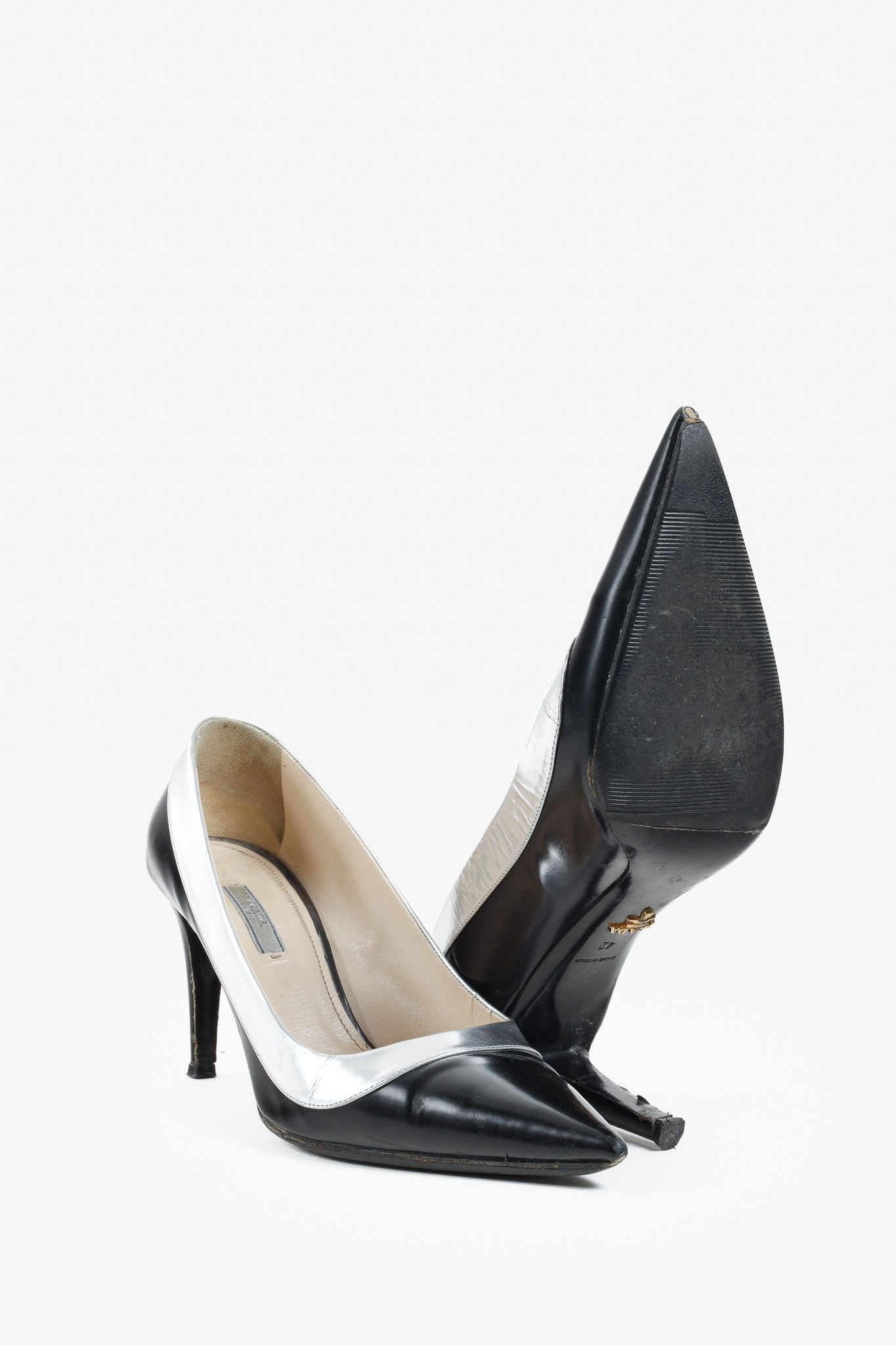 Prada Prada Metallic Rim Point Toe Stiletto Heels Size US 11 / IT 41 - 4 Thumbnail