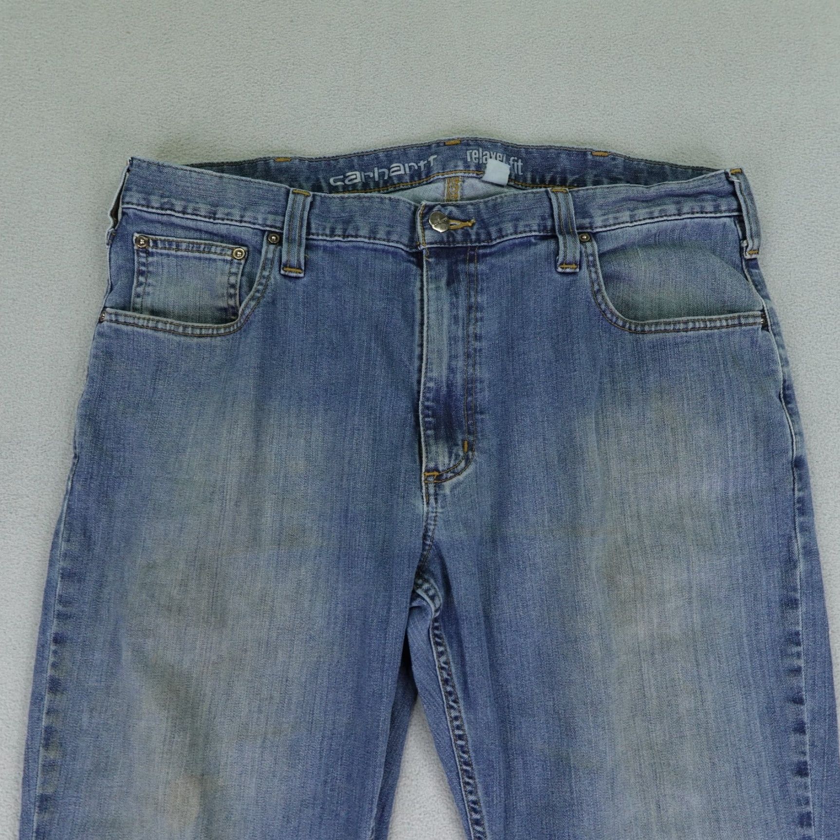 Carhartt Carhartt Jeans Mens 38x30 Blue Denim Relaxed Fit Rugged Flex Straight Work Trousers Jeans Men Blue Denim 90s? Size US 36 / EU 52 - 2 Thumbnail