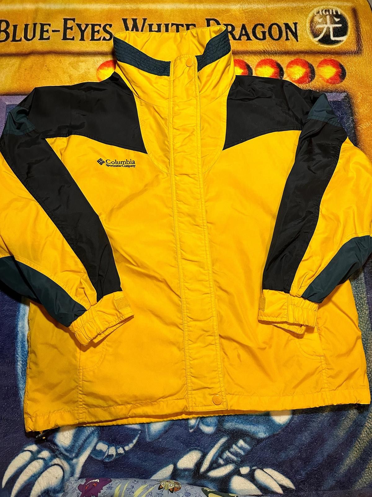 Columbia Columbia Men's Yellow and Black Windbreaker Jacket Size ONE SIZE - 2 Thumbnail
