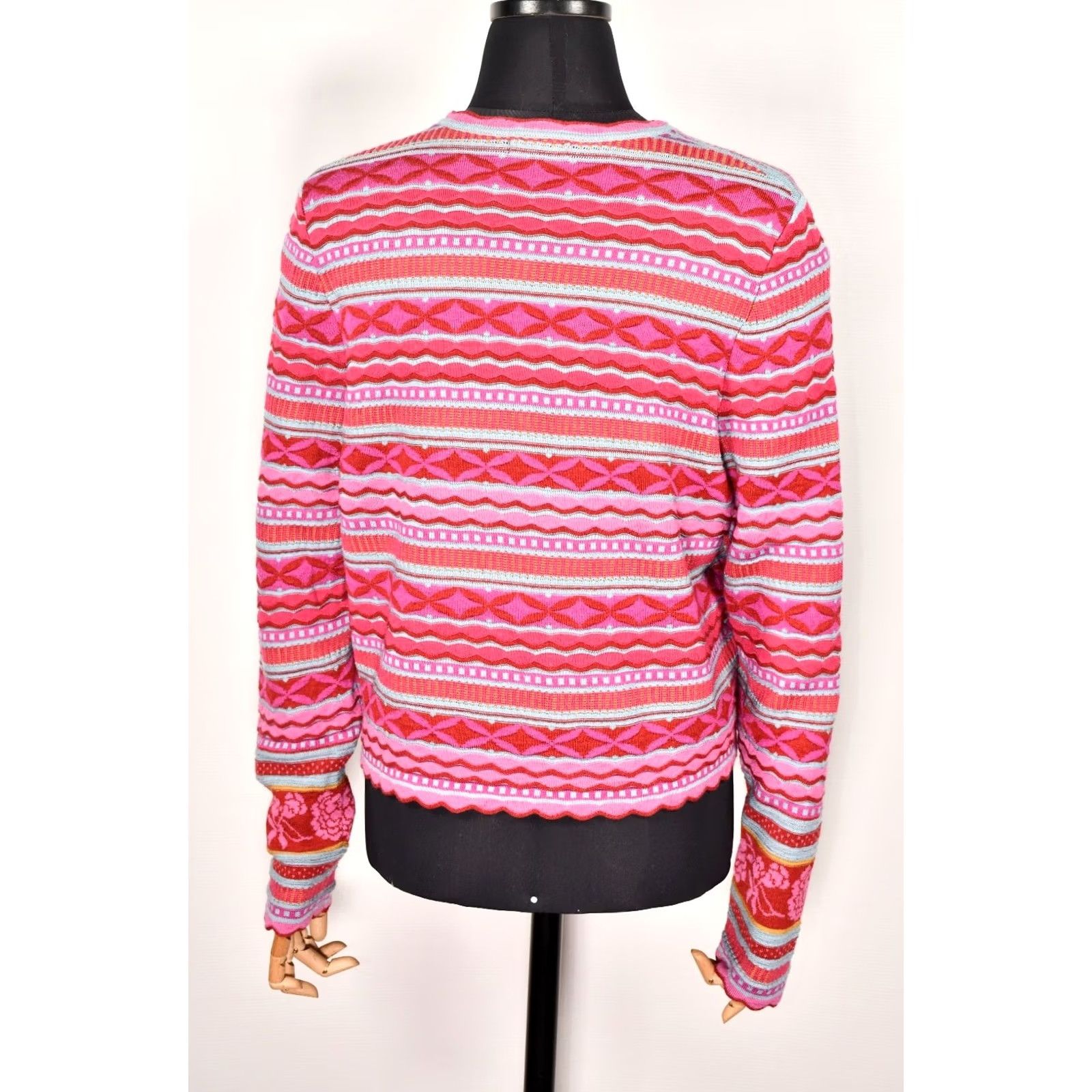 Pinko Oleana Cardigan Pink Women L Wool Silk 75% Merino 25% Silk Norway Vintage No N/A Size L / US 10 / IT 46 - 5 Thumbnail