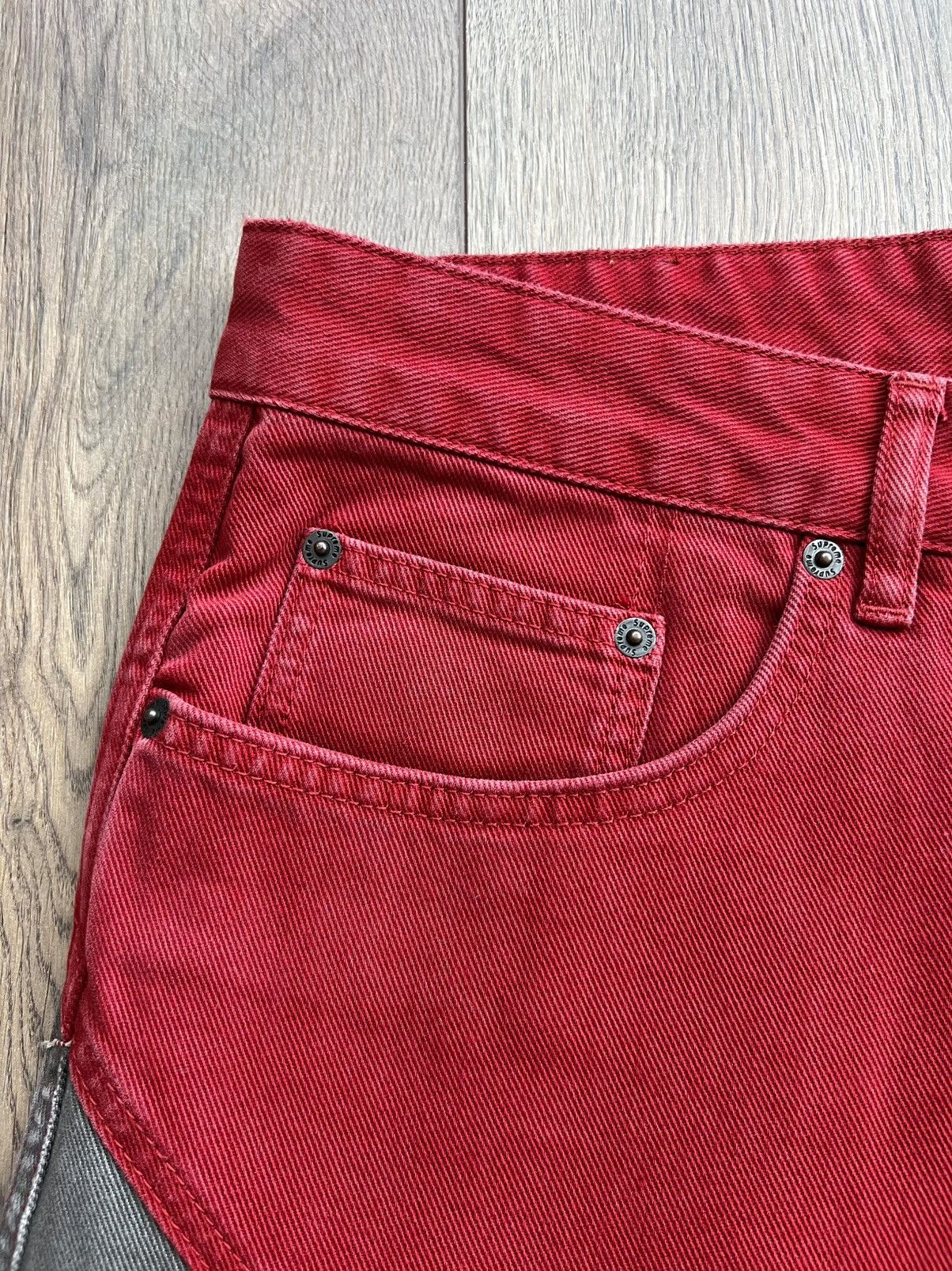 Supreme Supreme 2-Tone Paneled Denim Jeans “Red” 36 Size US 36 / EU 52 - 5 Thumbnail