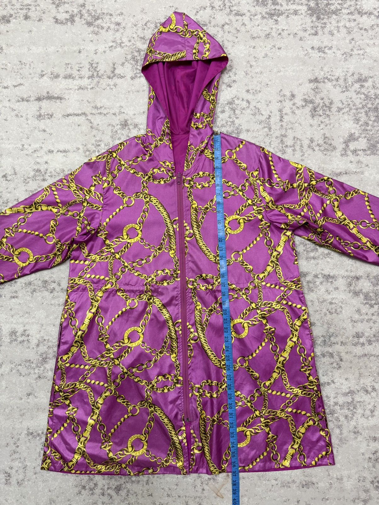 Fiorucci Vintage Fiorucci GoldChain Raincoat Parka Windbreaker Jacket Size XL / US 12-14 / IT 48-50 - 20 Thumbnail