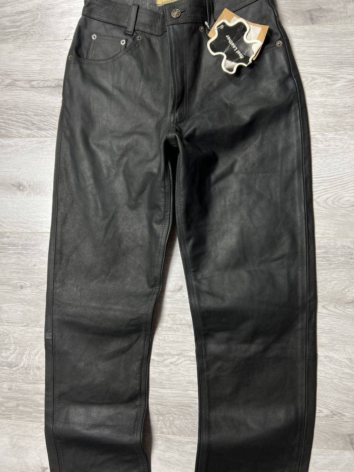 Genuine Leather NWT Vintage Wallaby Australian Lifestyle Leather Biker Pants Size US 30 / EU 46 - 7 Thumbnail