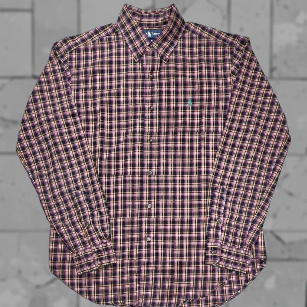 Polo Ralph Lauren Ralph Lauren Polo Button-Up Pink Multicolor Plaid Long Sleeve M Shirt Green Pony Size US M / EU 48-50 / 2 - 1 Thumbnail