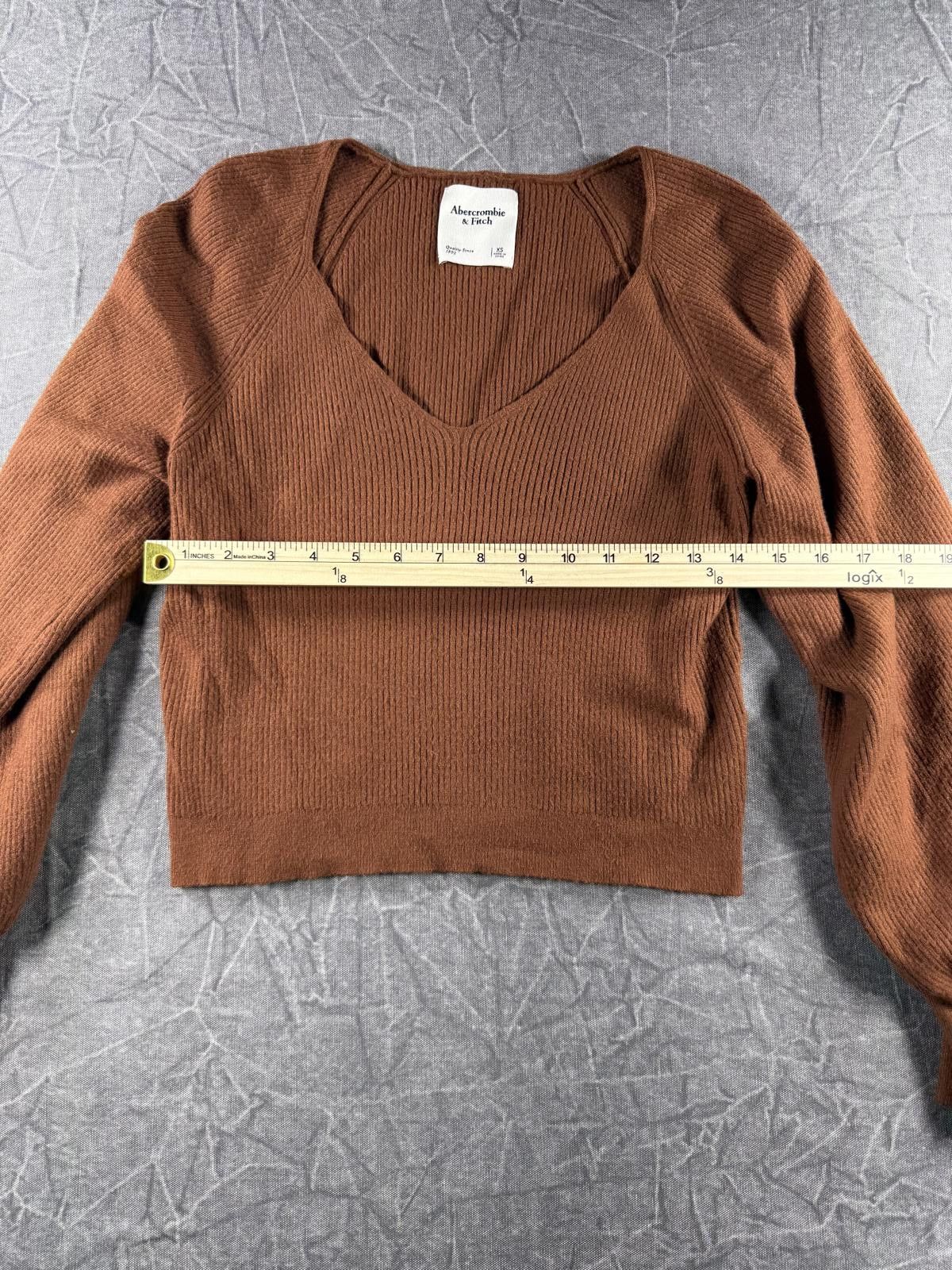 Abercrombie & Fitch Abercrombie Sweater Women's XS Brown Balloon Sleeve Size XS / US 0-2 / IT 36-38 - 4 Thumbnail