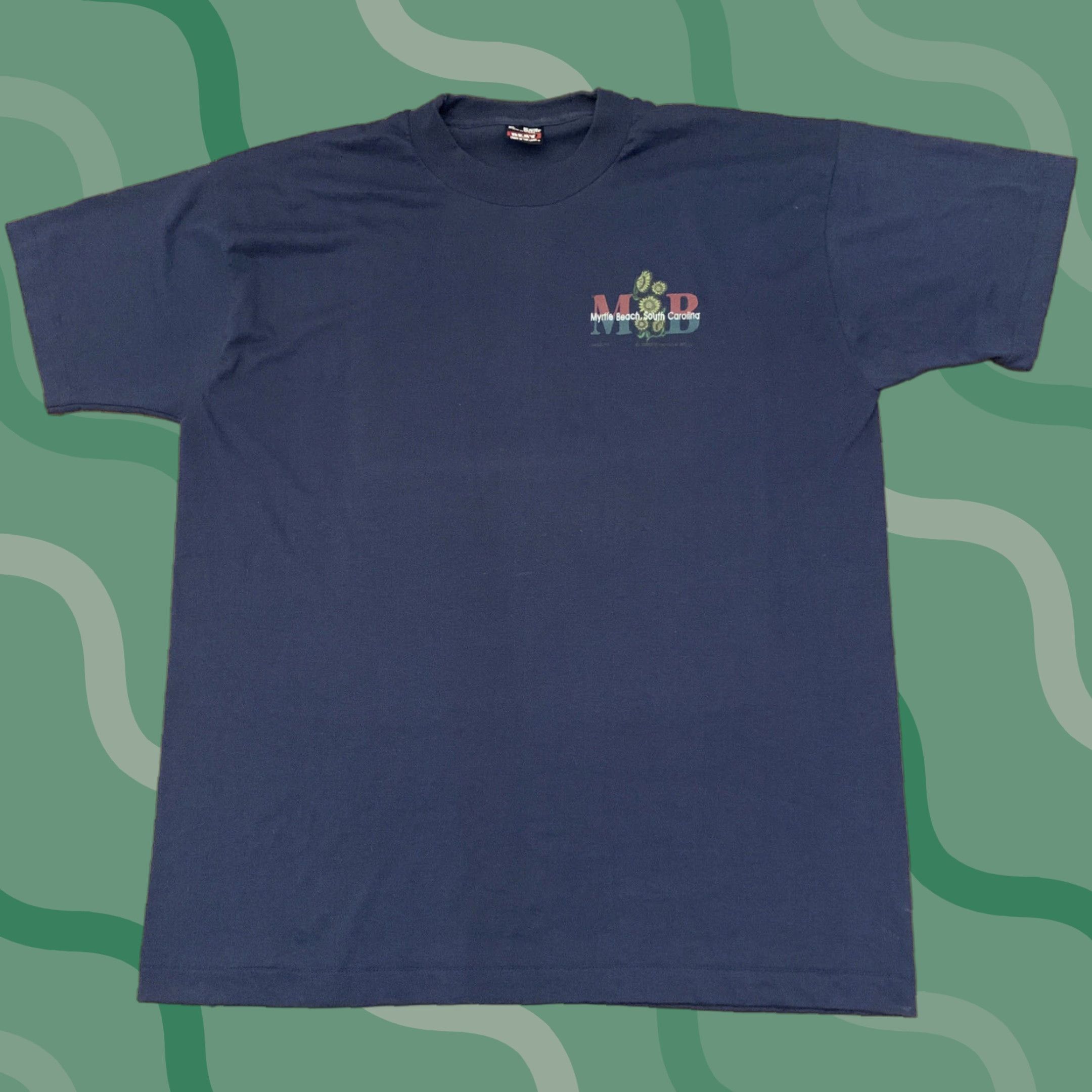Vintage VINTAGE Stitch T-Shirt Men's XL Blue Myrtle Beach South Carolina Sunflowers Size US XL / EU 56 / 4 - 1 Thumbnail