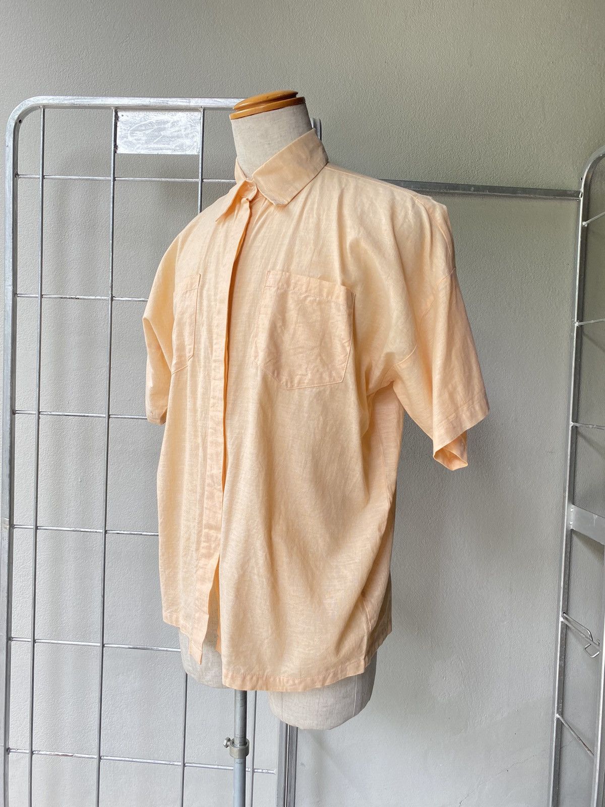 Designer NORMA KAMALI Vintage Peach Button-Up Shirt Size US XL / EU 56 / 4 - 9 Thumbnail