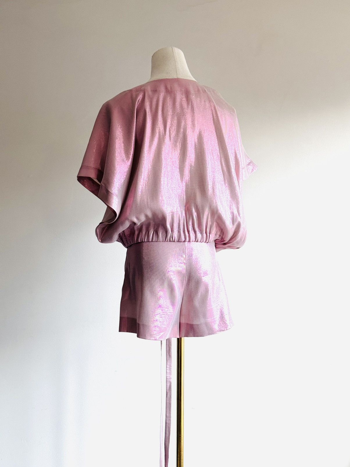 Alberta Ferretti Alberta Ferretti tie front pink lame blouse spring ‘18 sz 44 Size M / US 6-8 / IT 42-44 - 7 Thumbnail