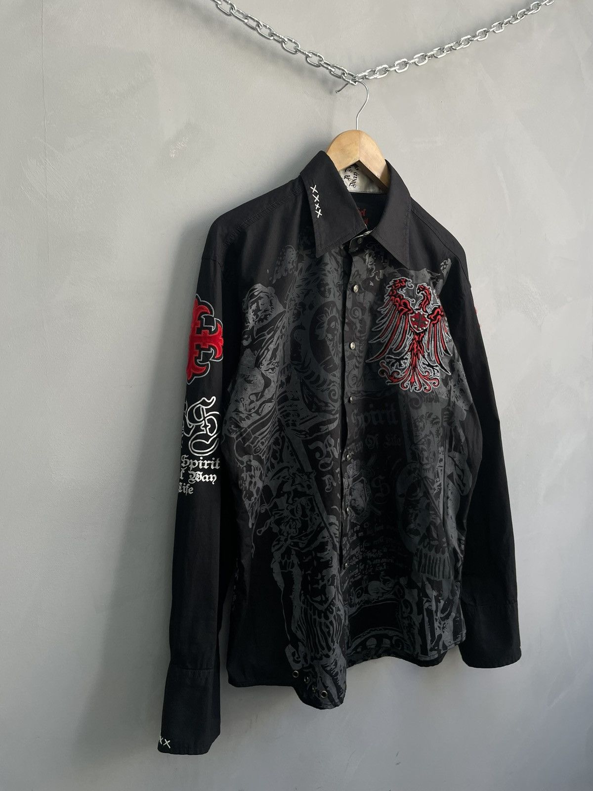 Affliction Skull punk grunge Affliction style shirt button up y2k Size US L / EU 52-54 / 3 - 2 Thumbnail