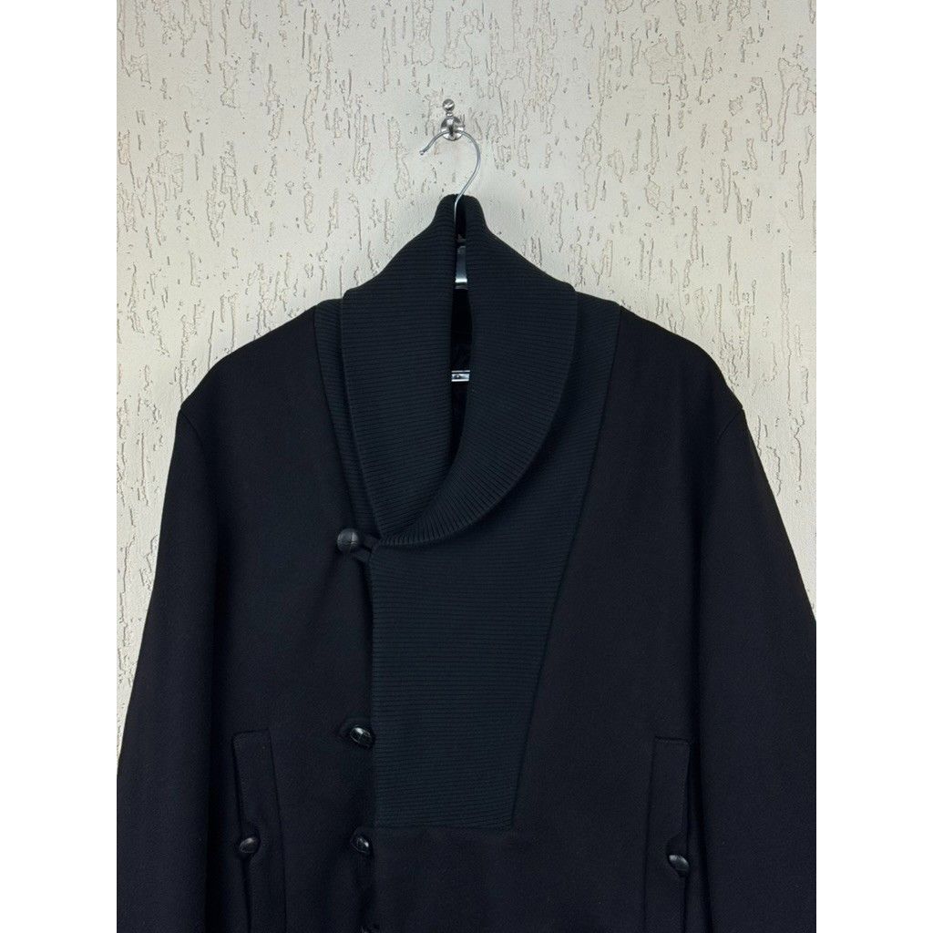 Kris Van Assche Kris Van Assche Asymmetrical Wool Shawl Collar Black Bomber Size US XXS / EU 40 - 2 Thumbnail
