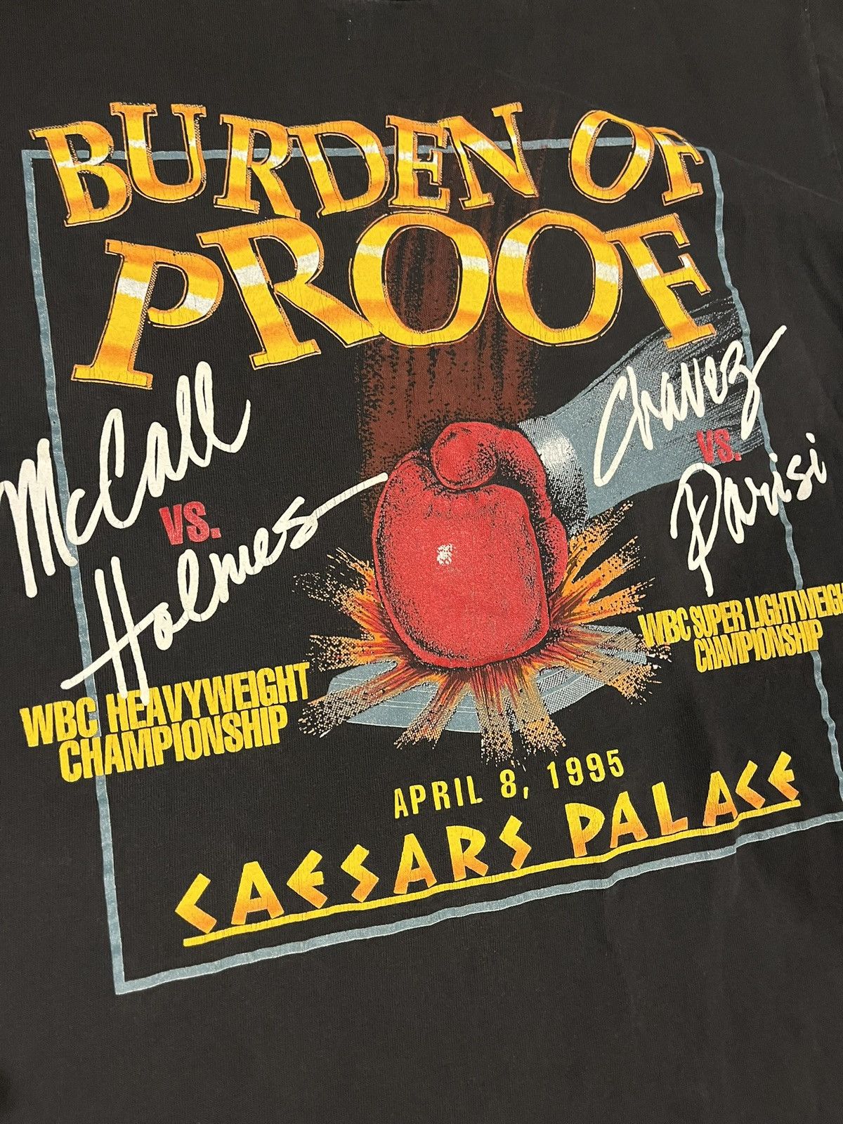 Vintage Vintage Boxing T Shirt 1995 Burden of Proof Size US M / EU 48-50 / 2 - 2 Thumbnail