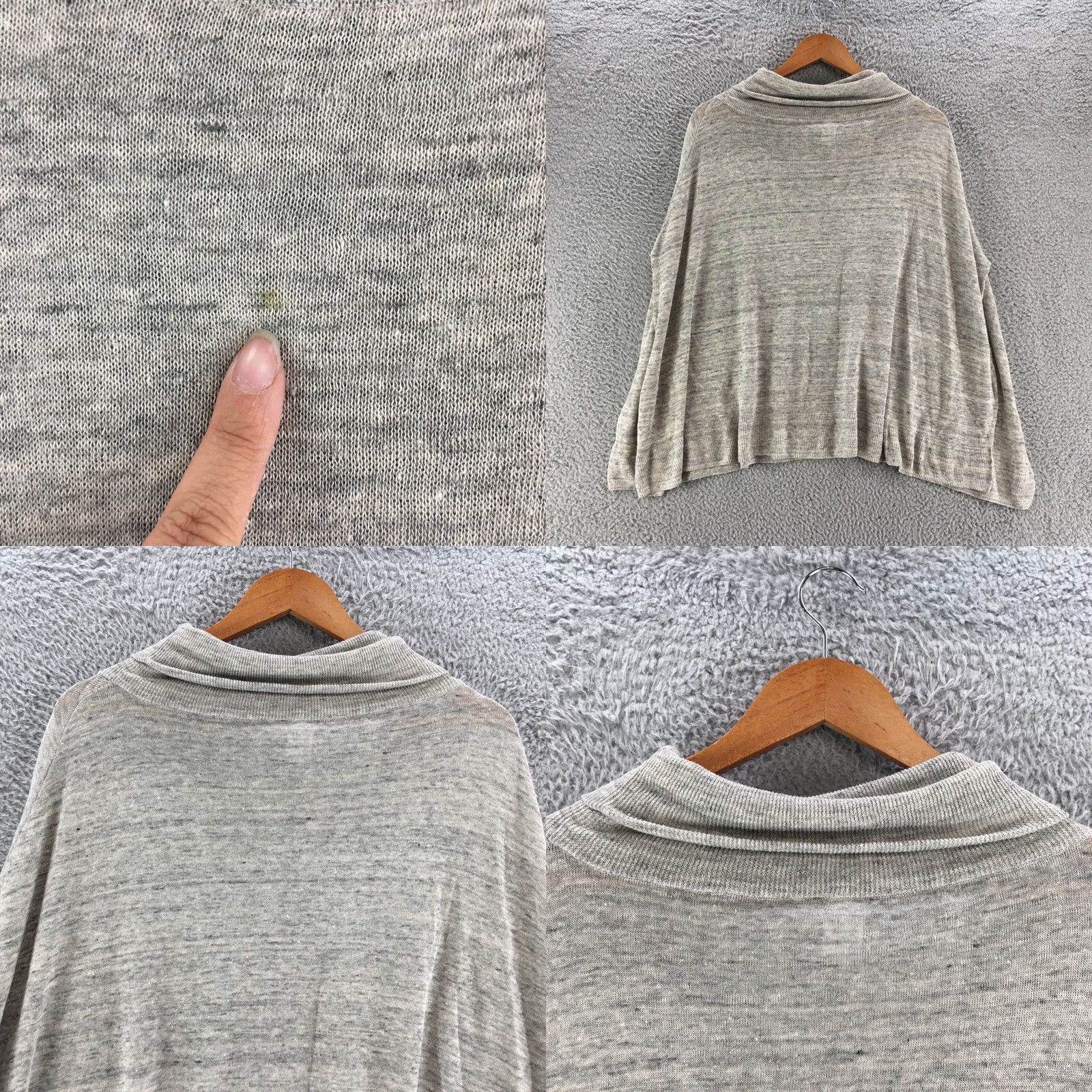 Talbots Talbots Sweater Womens S Gray Linen Blend Turtleneck Long Sleeve Pullover Size S / US 4 / IT 40 - 8 Thumbnail