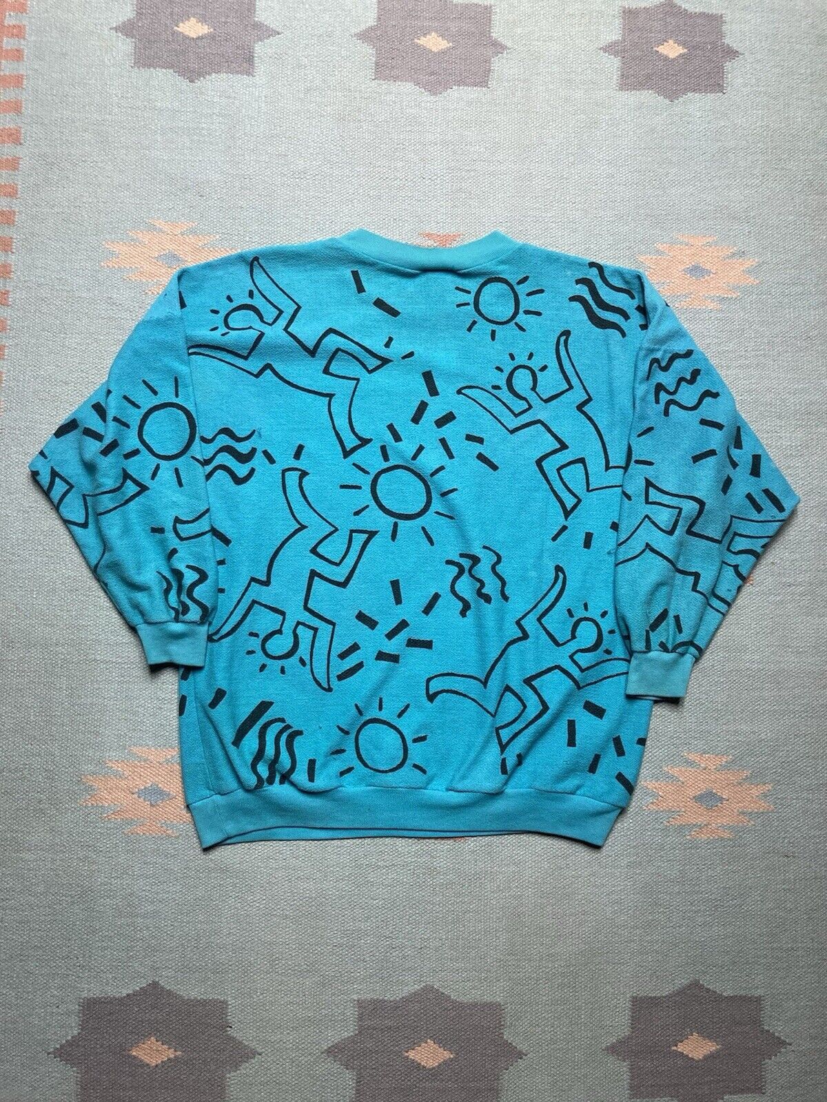 Keith Haring × Vintage 80s sweatshirt Keith haring pop art all over print AOP XL Size US XL / EU 56 / 4 - 7 Thumbnail