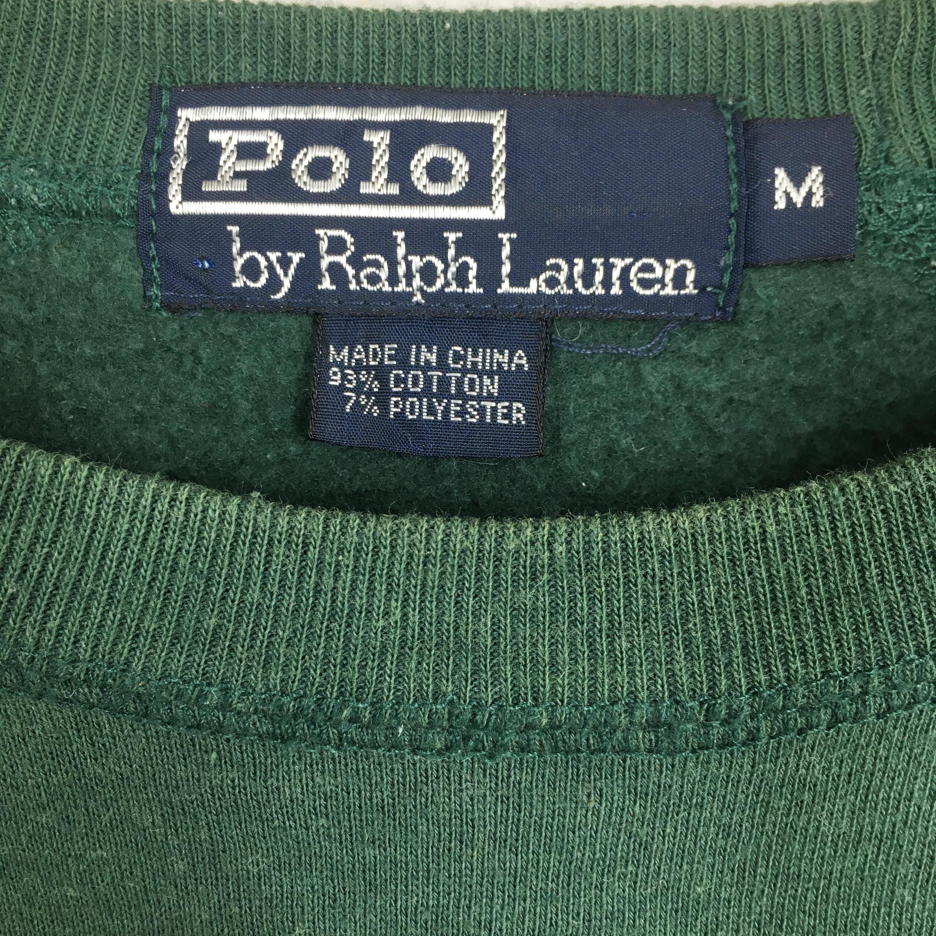 Polo Ralph Lauren × RRL Ralph Lauren × Ralph Lauren Vintage 90s Polo Bear Ralph Lauren Green Sweatshirt Medium Size US M / EU 48-50 / 2 - 7 Thumbnail