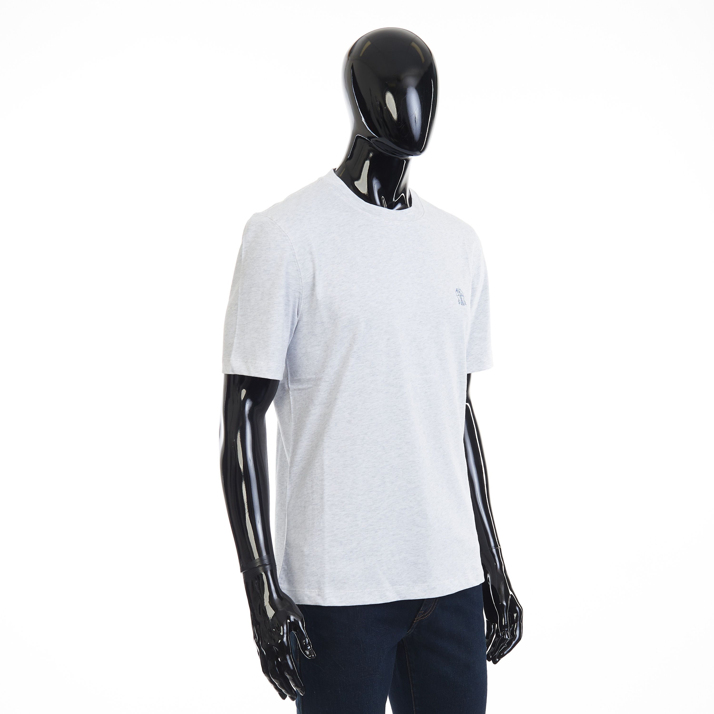 Brunello Cucinelli Light Grey Crew Neck T-shirt - Short-sleeve, Cotton Jersey Size US XXL / EU 58 / 5 - 7 Thumbnail