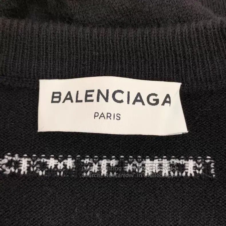 Balenciaga Balenciaga Black Logo Letter Round Neck Wool Knitwear Size XS / US 0-2 / IT 36-38 - 5 Thumbnail