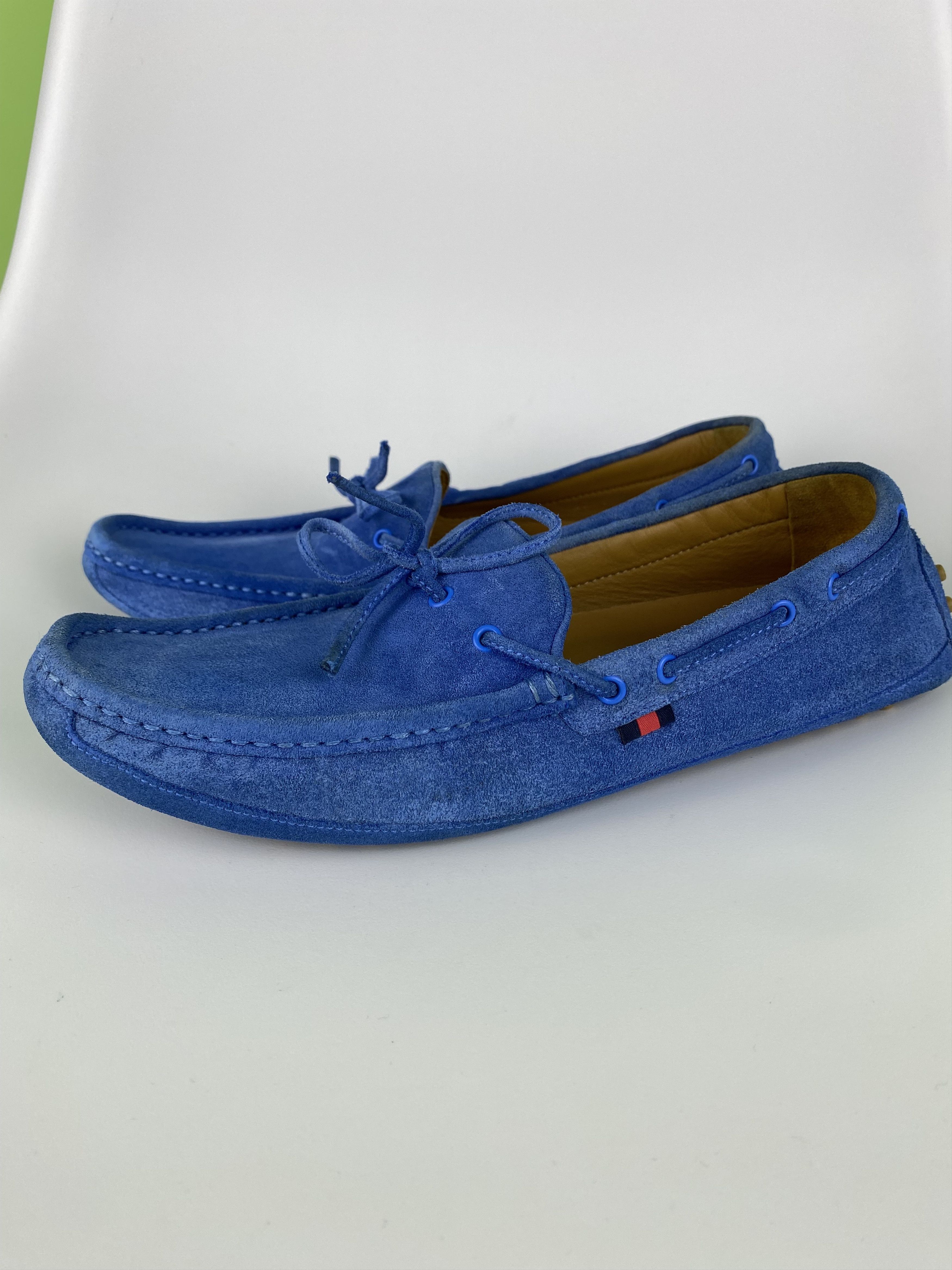 Gucci GUCCI Blue Suede Bow Kid's Loafers Made in Italy size women Size US 8 / IT 38 - 3 Thumbnail