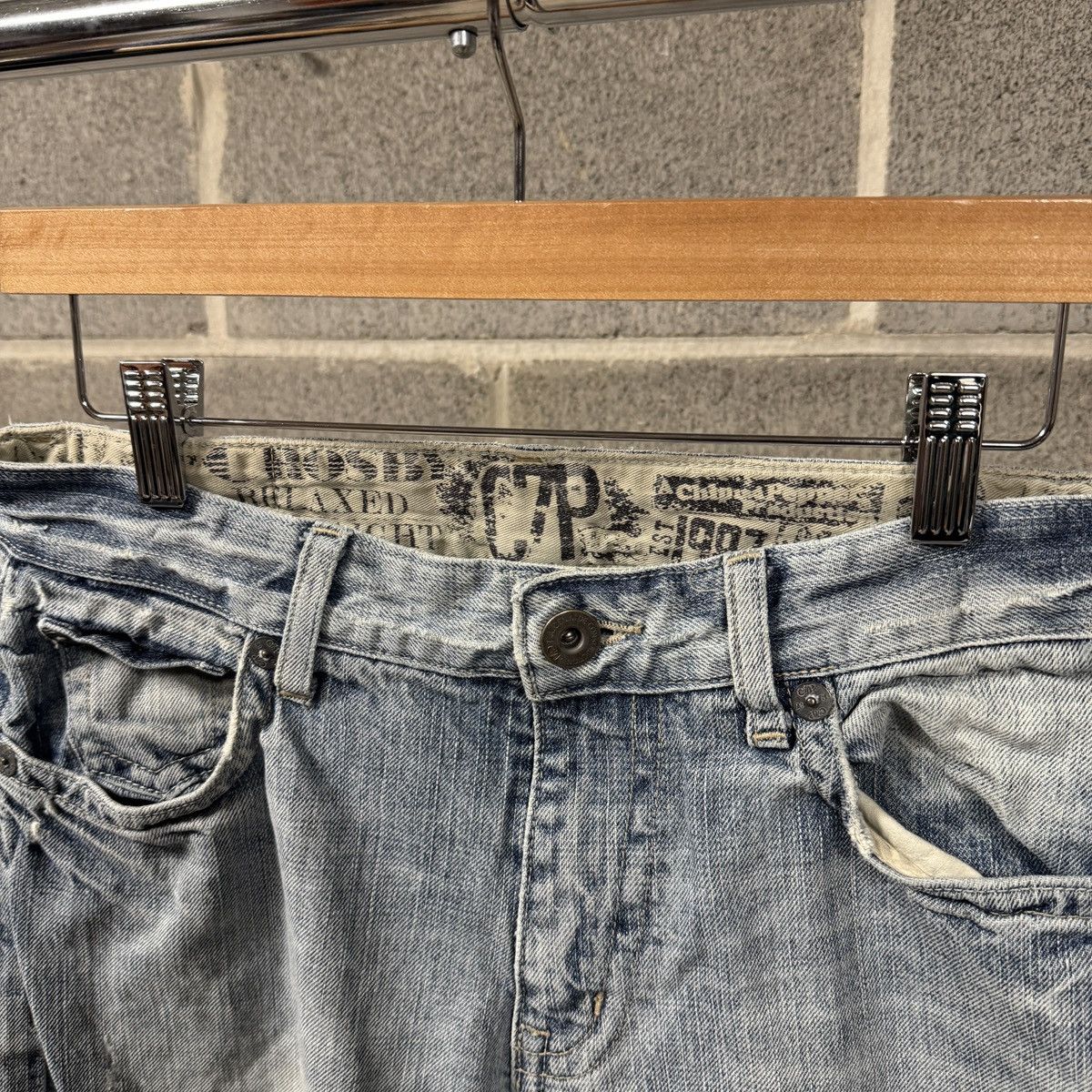 Vintage Y2K Baggy Embroidered Distressed Faded Jeans ERD Grunge Size US 30 / EU 46 - 6 Thumbnail