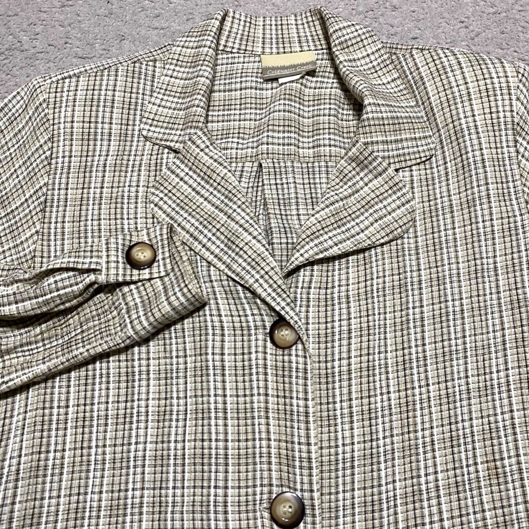 Coldwater Creek Coldwater Creek Jacket Womens Regular Multicolor Plaid Button Up, Lightweight, Long Sleeve, Mid-Length, Spring Summer, Size 8 Size M / US 6-8 / IT 42-44 - 5 Thumbnail