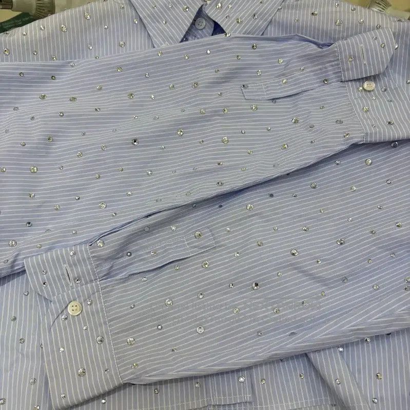 Miu Miu Miu Miu Light Blue Cropped Long Sleeve Shirt . Size M / US 6-8 / IT 42-44 - 8 Thumbnail