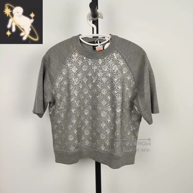 Louis Vuitton Louis Vuitton Grey sequined Logo short-sleeved T-shirt Size US XS / EU 42 / 0 - 1 Thumbnail