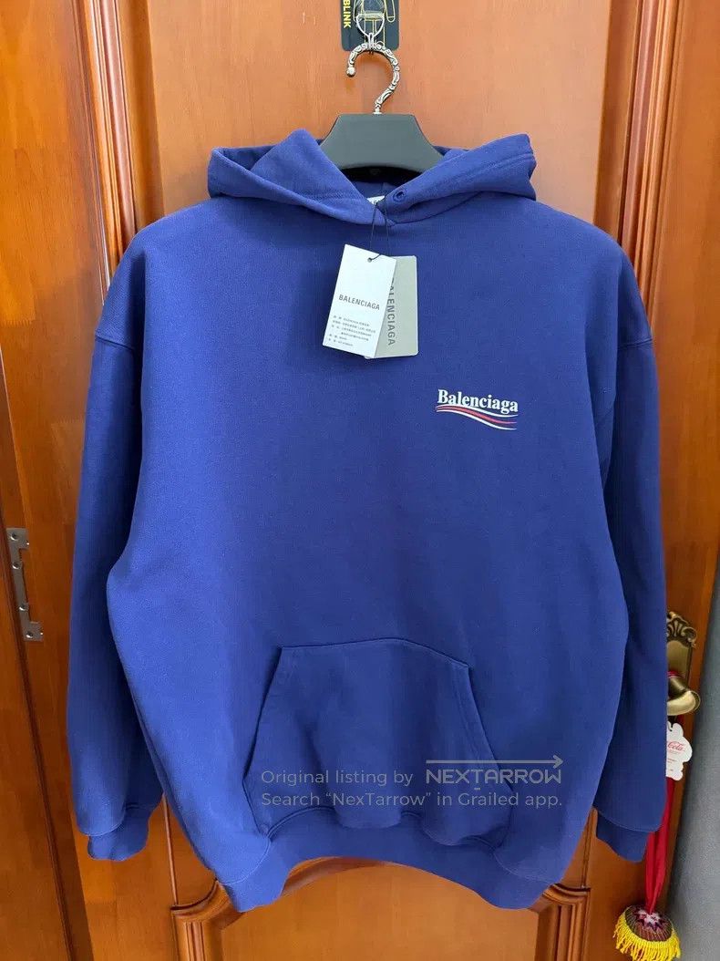 Balenciaga Balenciaga Dark Blue Coke Hooded Sweatshirt Size US M / EU 48-50 / 2 - 1 Thumbnail