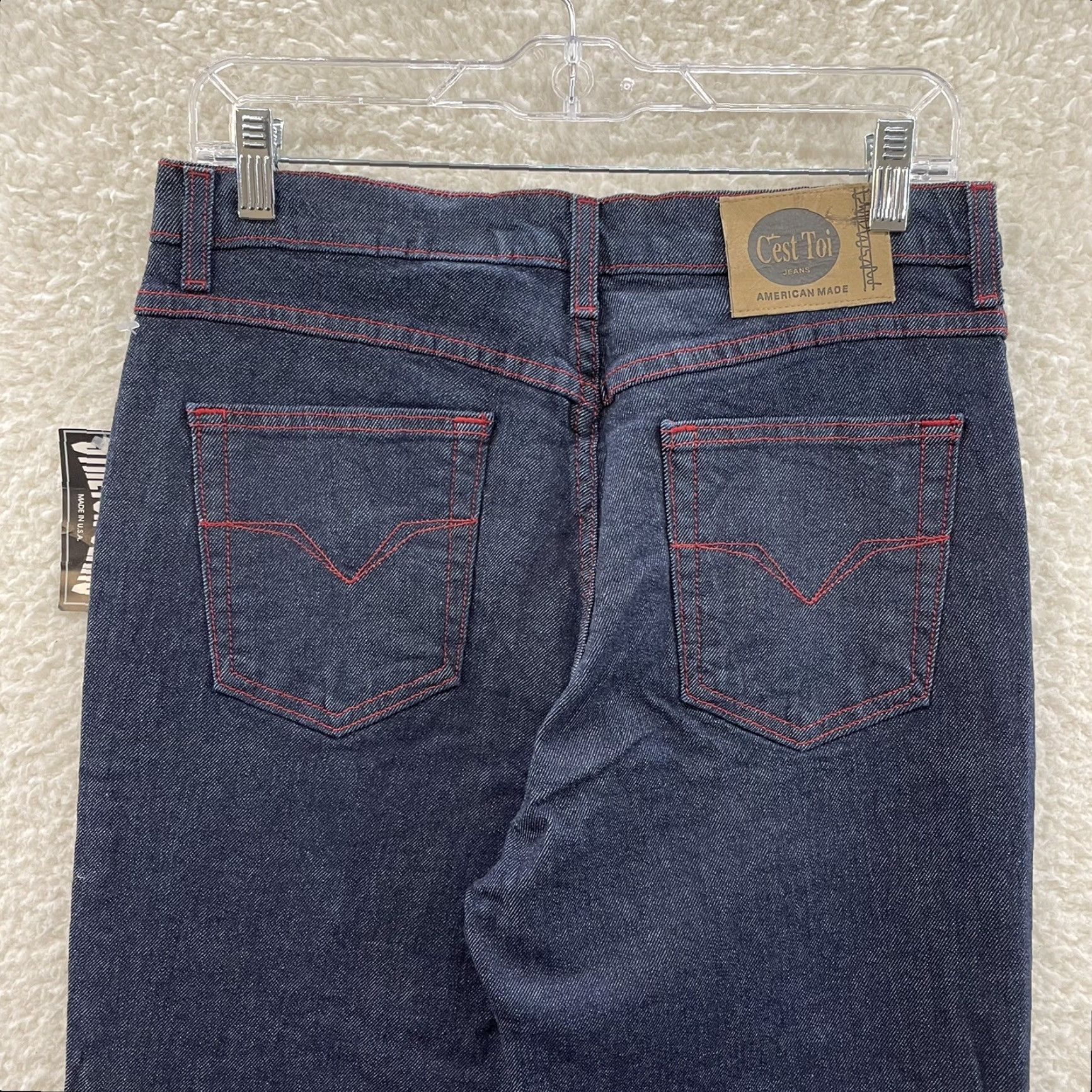 Vintage VINTAGE NEW 90s Y2K jeans 12 30 High Waisted Bootcut Flare Dark Wash Size 34" / US 12 / IT 48 - 4 Thumbnail