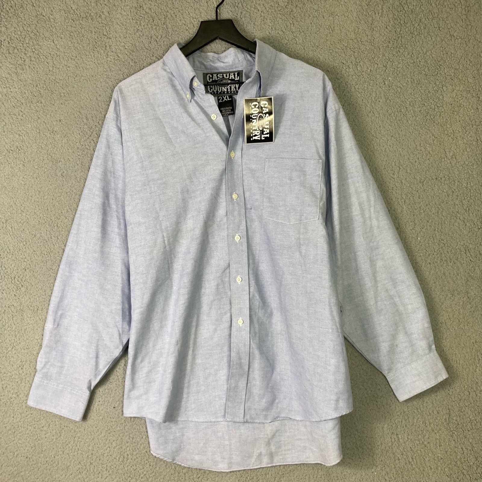 Other Casual Country Men's 2XL Blue Long Sleeve Cotton Dress Shirt Size US XXL / EU 58 / 5 - 4 Thumbnail