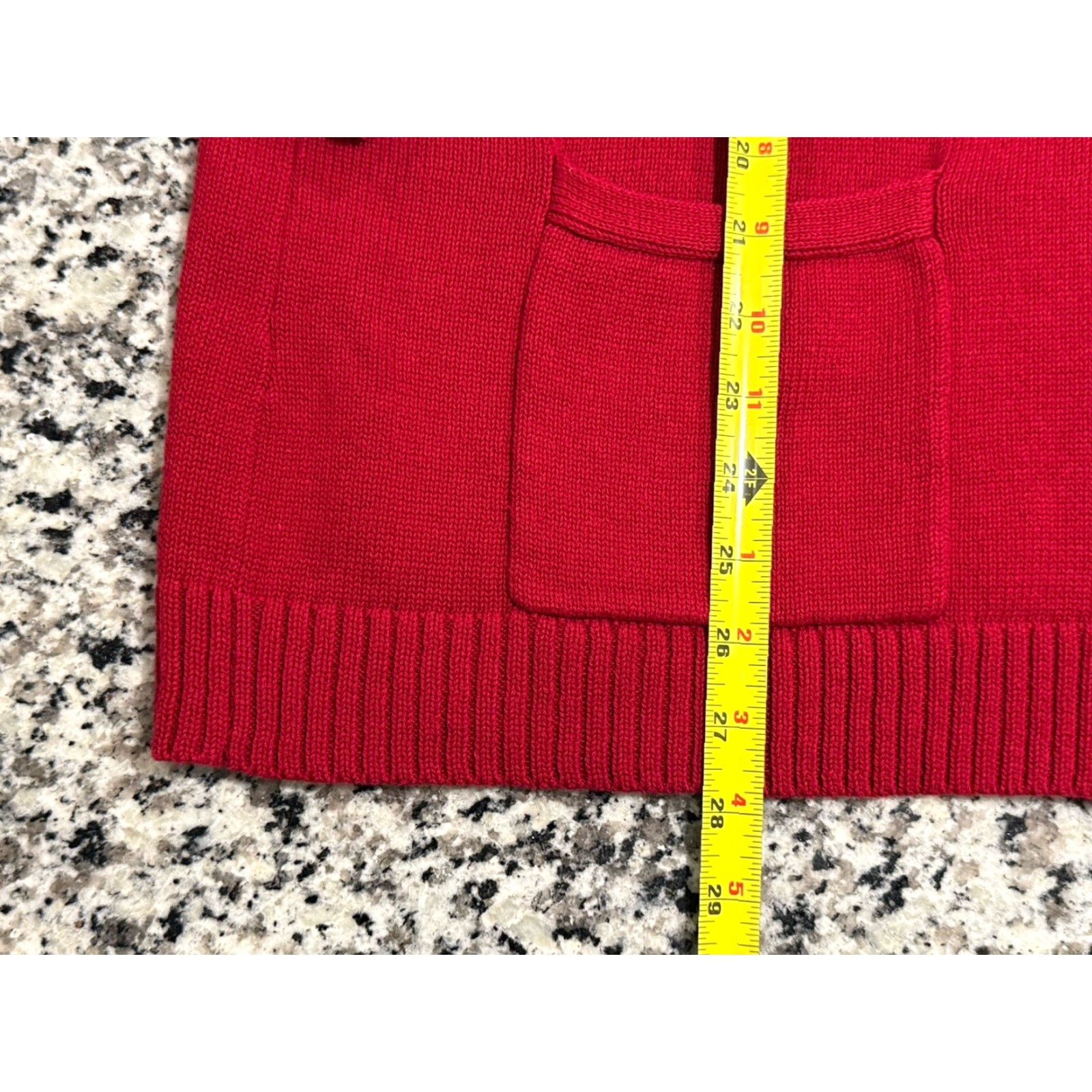 Ralph Lauren VINTAGE Ralph Lauren Cardigan Women 3XL Red 100% Cotton Knit Long Sleeve High Neck Gold Buttons Size XXL / US 16-18 / IT 52-54 - 3 Thumbnail