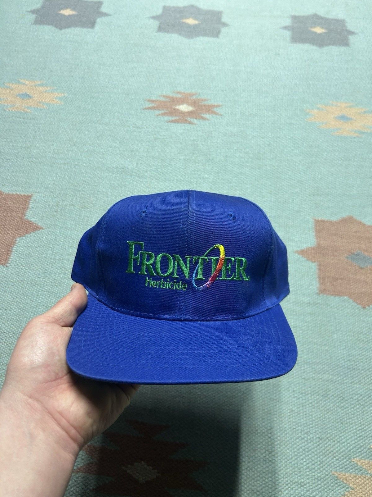 Vintage Vtg SnapBack hat frontier herbicide farm feed rainbow logo Size ONE SIZE - 2 Thumbnail