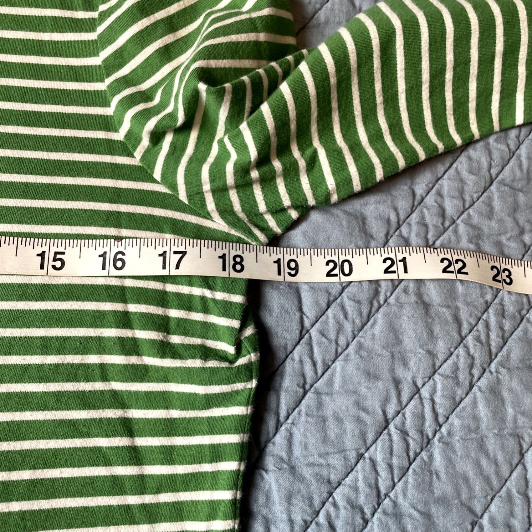 Vintage VINTAGE L.L. Bean Green Striped Knit Top T-Shirt with Scarf Women's M Casual Size M / US 6-8 / IT 42-44 - 6 Thumbnail
