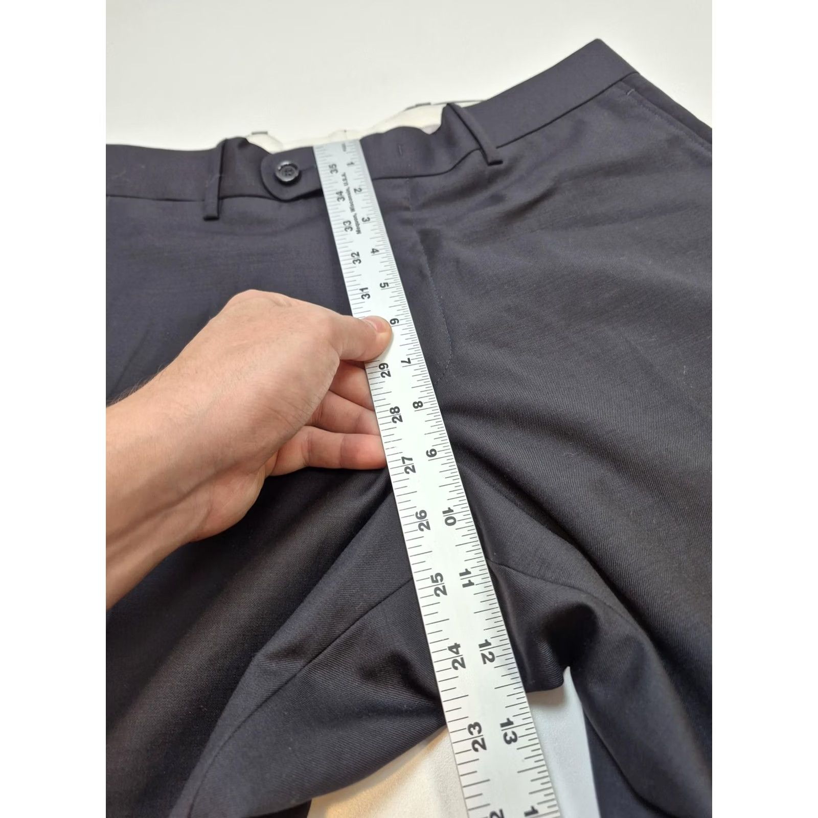 Vintage Montefino Dress Pants Mens 32x34 Navy Wool Flat Front Straight Size US 32 / EU 48 - 7 Thumbnail